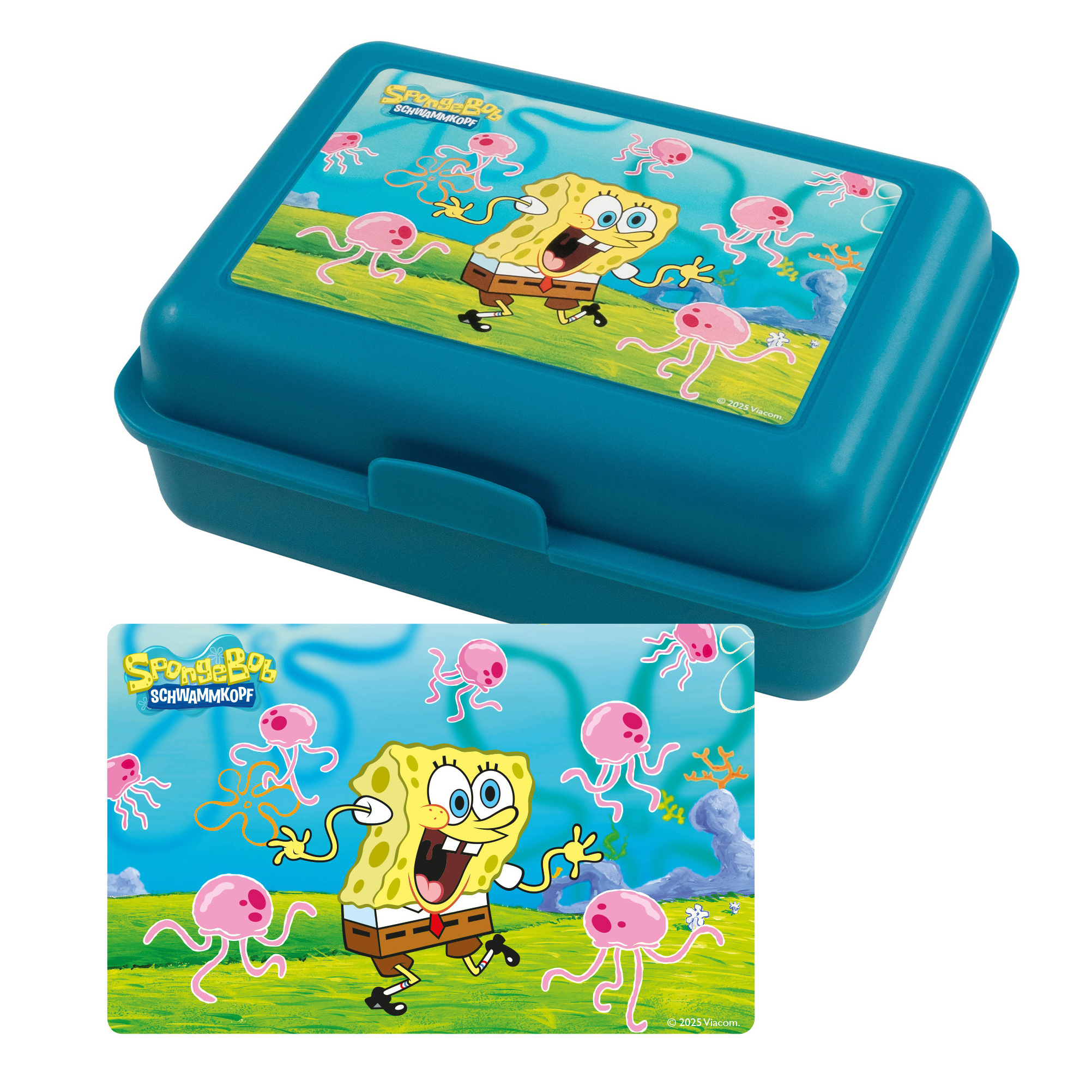 Spongebob Lunchbox - Jellyfish Lunchbox With Divider Blue