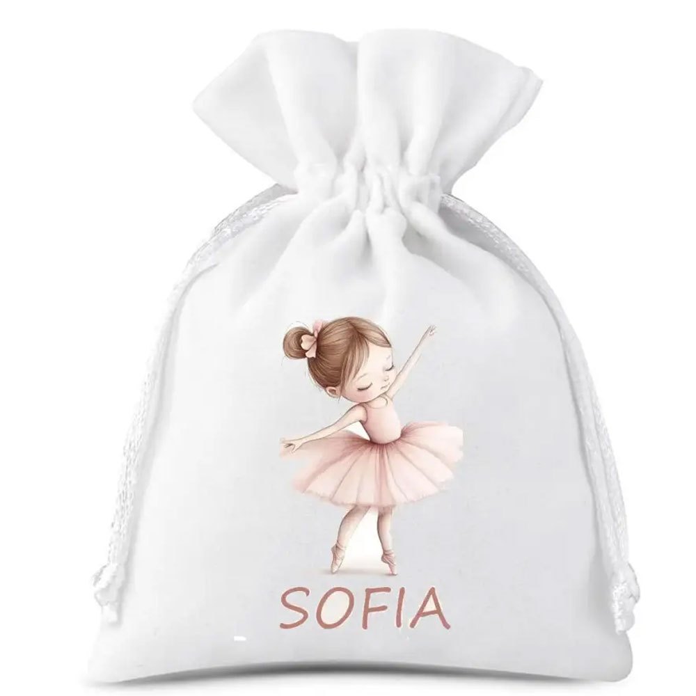 TEMU 10 Customizable Ballerina Confetti Bags, Approximately 10x12 Cm In Size, Personalized With Date Of , Ideal For Birth, Baptism Or .