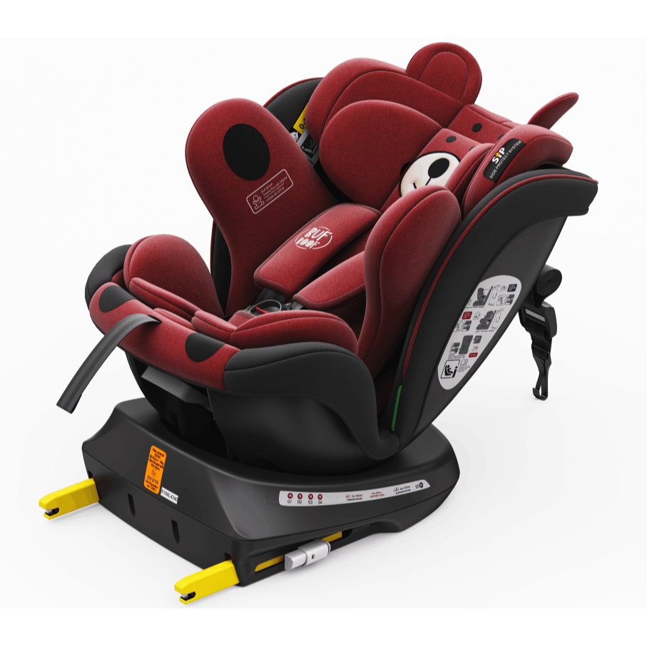 TWT Plus iSize Buf Boof UrsPurple Dječja sjedalica s ISOFIX-om, 360° rotirajuća, gornji pričvrsni remen, 0-36 kg, 40-150 cm