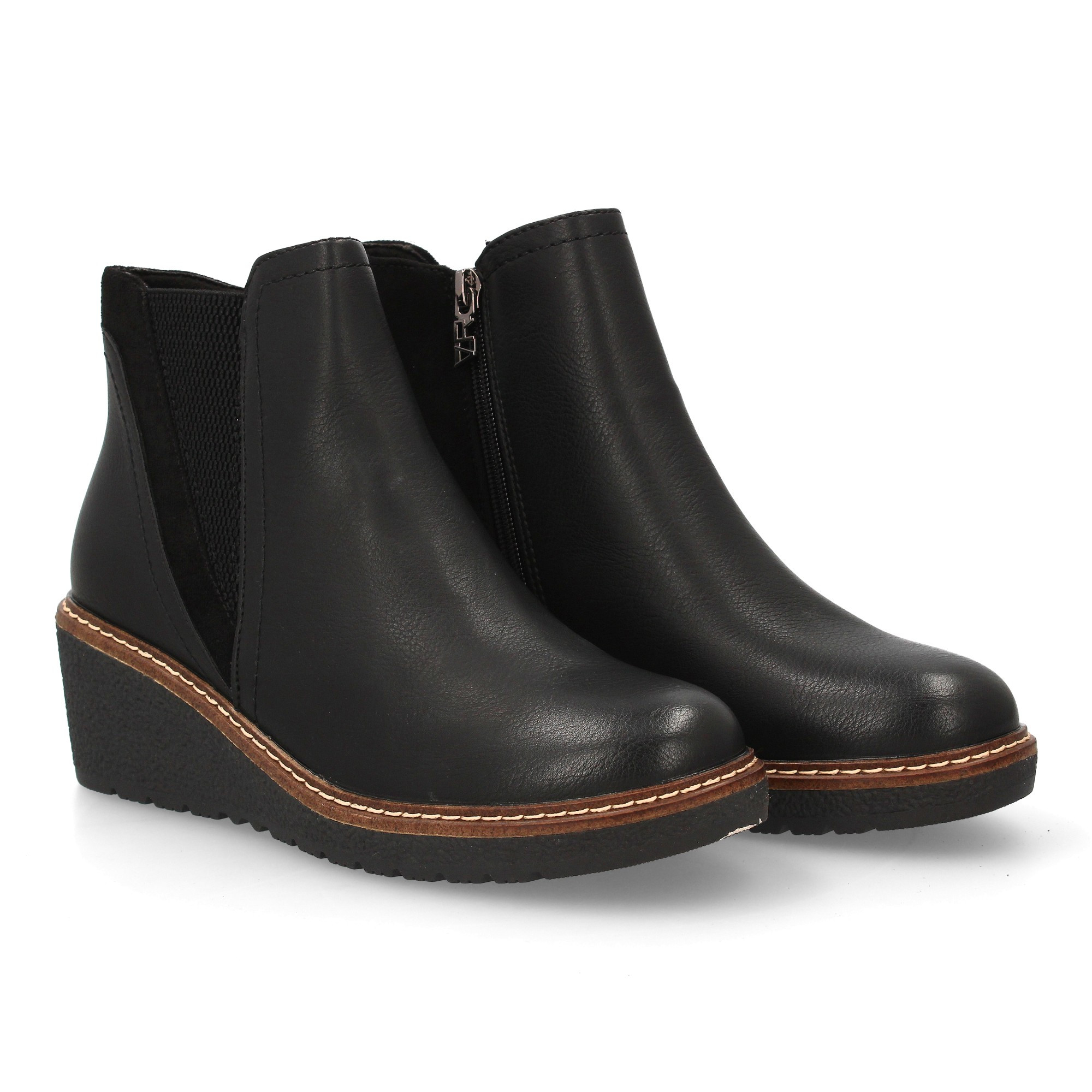 Image of Women's With Wedge And The Side, Smooth Print And Zipper Closure. Ideal For -winter Season. Comfortable, For Daily Use.