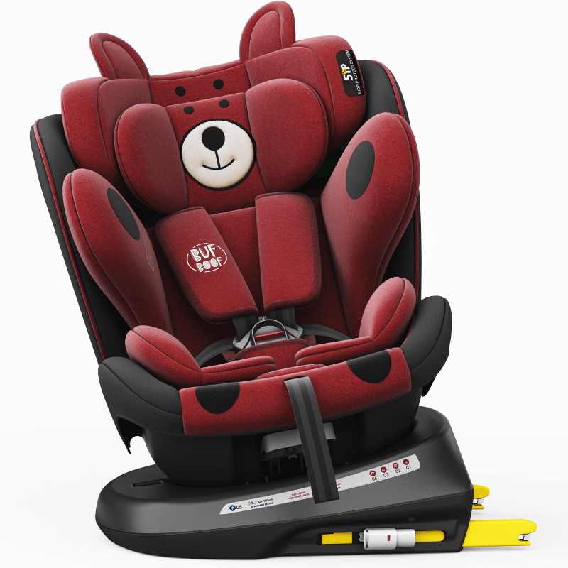 TWT Plus iSize Buf Boof UrsPurple Dječja sjedalica s ISOFIX-om, 360° rotirajuća, gornji pričvrsni remen, 0-36 kg, 40-150 cm