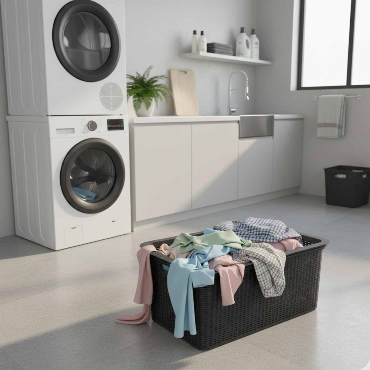 Laundry Basket Rattan Look Wash Basin 59 X 39 X
