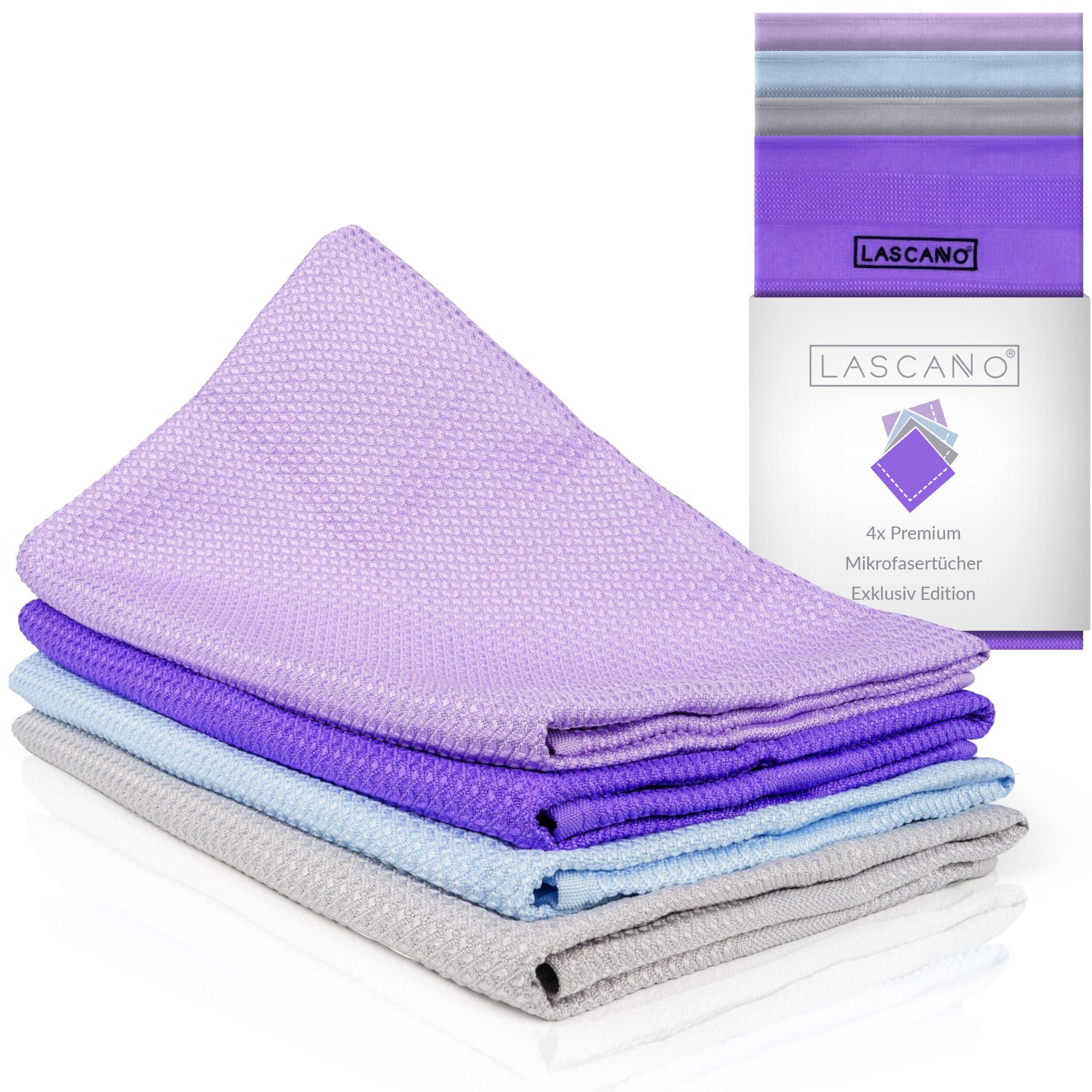 Lascano Microfiber Dish Towels 4-piece Set - 60 X 40 Cm | Streak-free Multipurpose Microfiber Towels | & Absorbent | Dish Towels ( Edition)