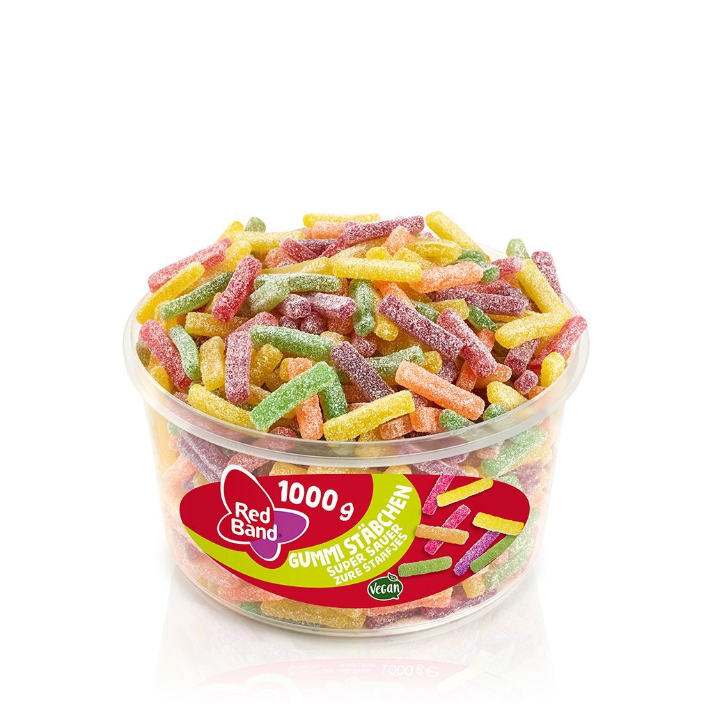 Red Band - Sour Gummy Sticks - Sight Box - 1kg