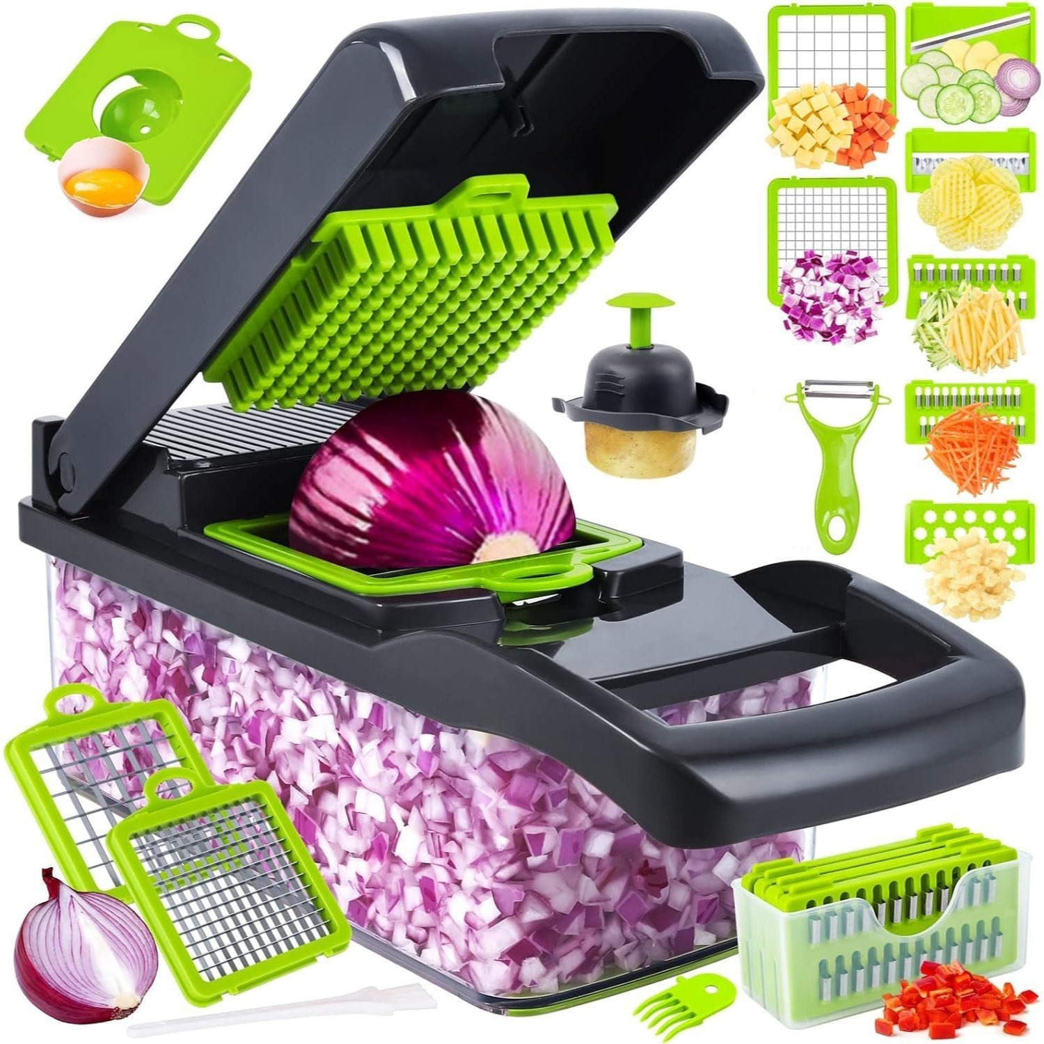 TEMU 1pc 18 In 1 Vegetable Chopper, Vegetable Peeler, Veg Chopper, Salad Chopper, Veg Slicer, Vegetable Slicer, Chopper Vegetable, Salad Chopper,