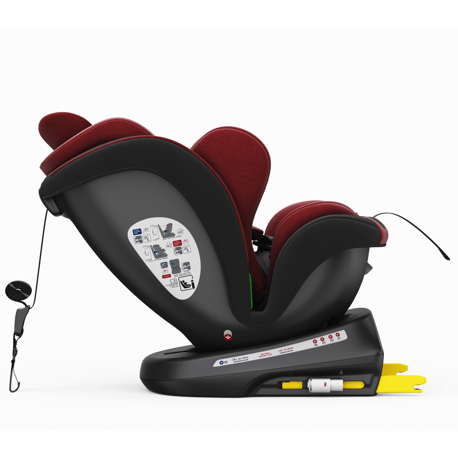 TWT Plus iSize Buf Boof UrsPurple Dječja sjedalica s ISOFIX-om, 360° rotirajuća, gornji pričvrsni remen, 0-36 kg, 40-150 cm