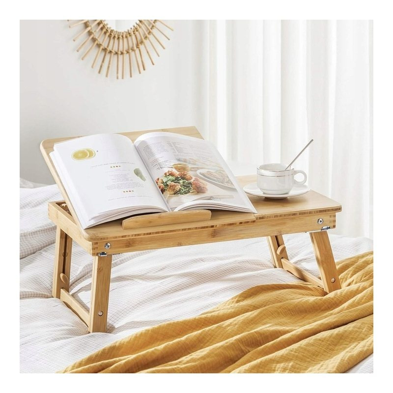 TEMU Plateau de en Bambou Pliable pour Ordinateur Portable, Livre et Utilisation au Lit