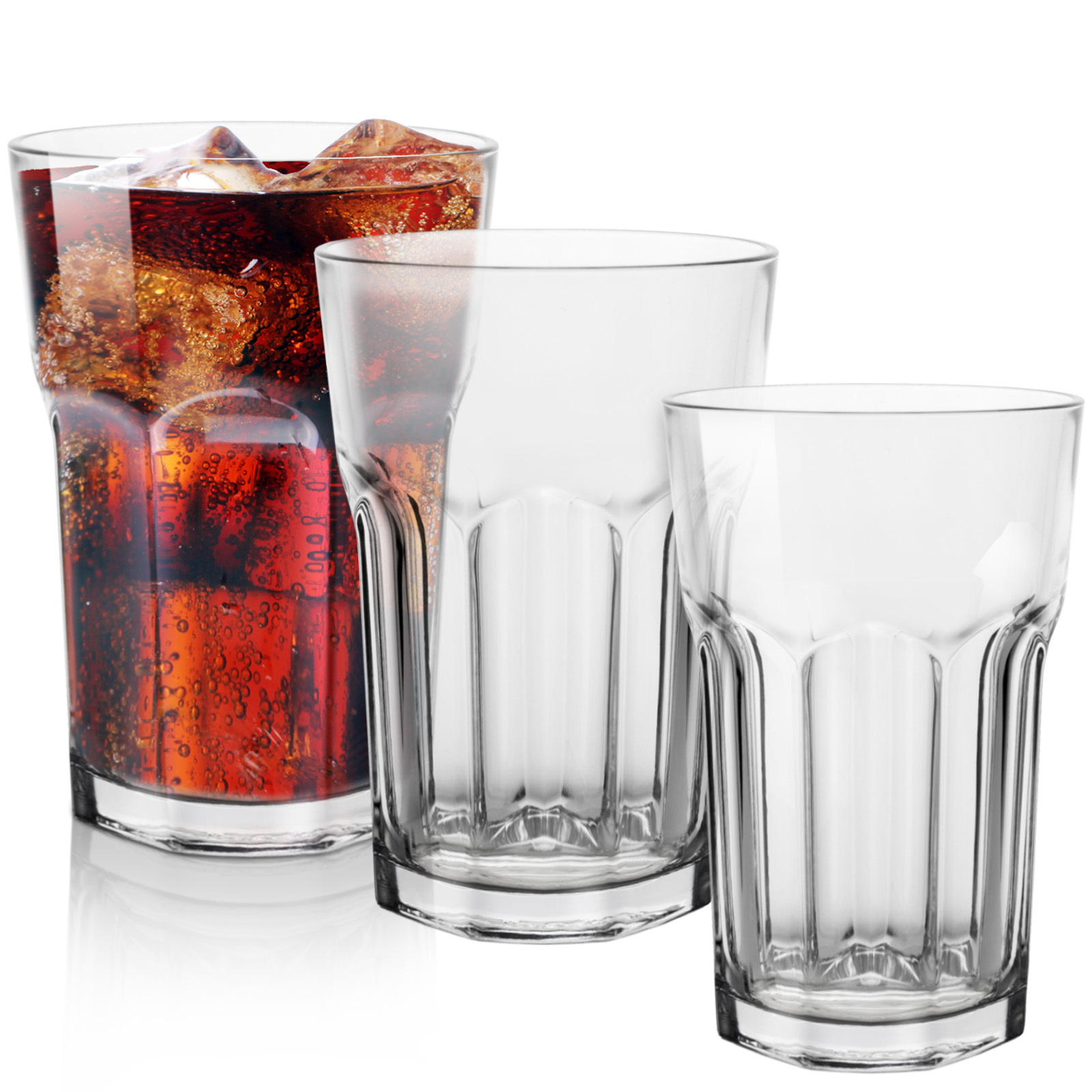 Image of Drinking Glass Set – Premium Water Glasses, Stackable & Dishwasher Safe – In 270 Ml, 350 Ml & 410 Ml, Choose From 6-piece Or 12-piece Set
