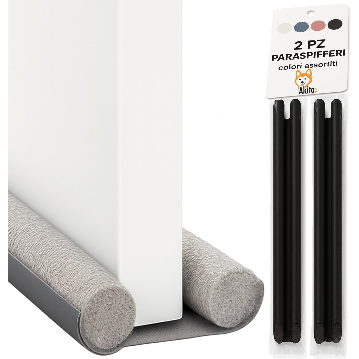 TEMU Akitaink Draft Stopper Under Door 95cm – 2 Pieces | Cuttable For Doors Up To 5cm | Double Thermal And Acoustic Insulation | Door Seal Against