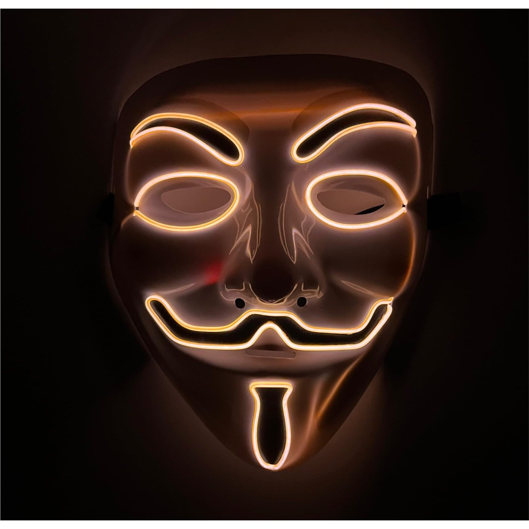 Tk Vendetta Led - Like From Purge, Glowing Face, For Halloween, Carnival & Mardi Gras As A Costume For (vendetta-red)