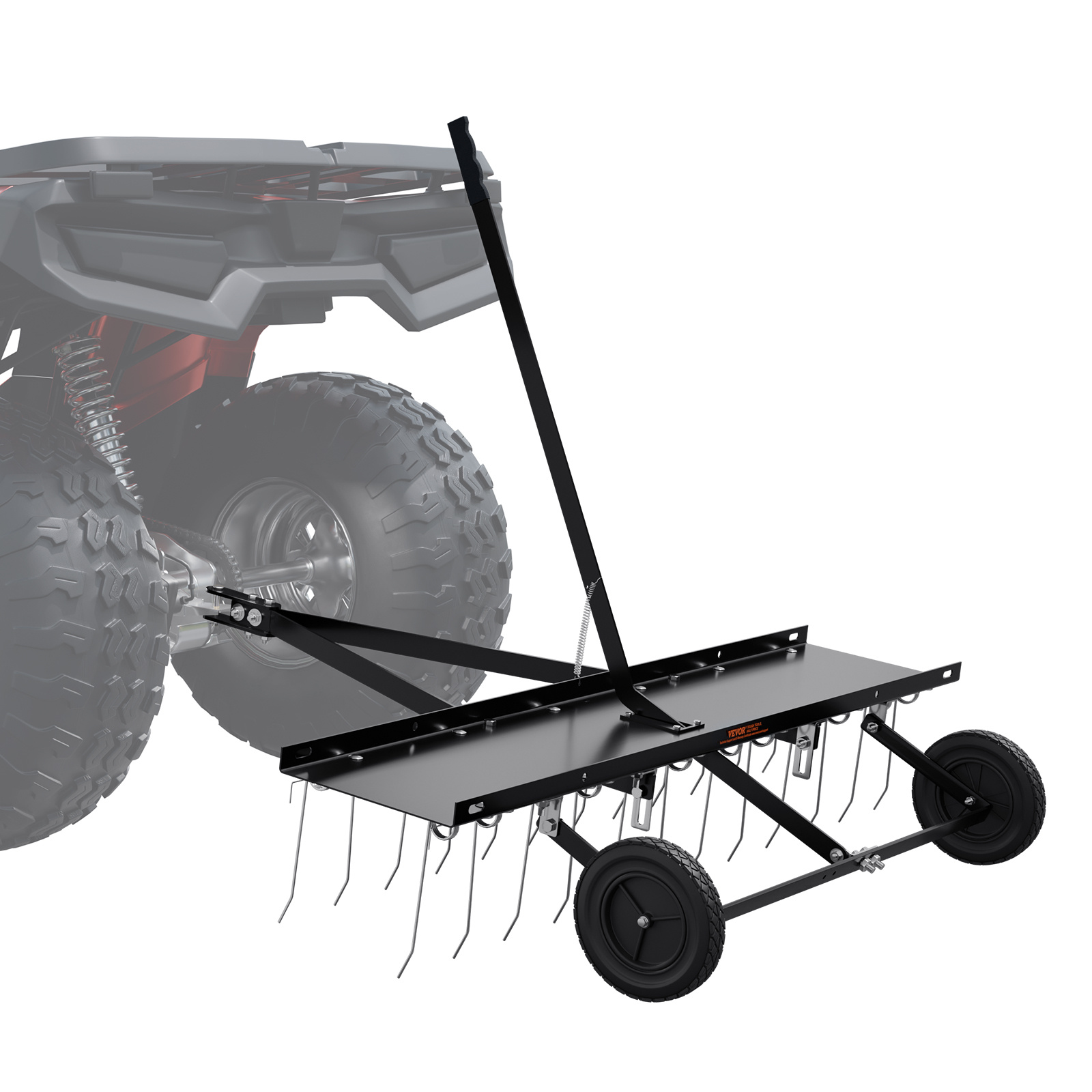 Tow Behind Dethatcher, 48-inch Tow Dethatcher With , Lawn Dethatcher Rake For Atv Or Mower, Tow Behind Lawn Rake With Lift Handle For Grass