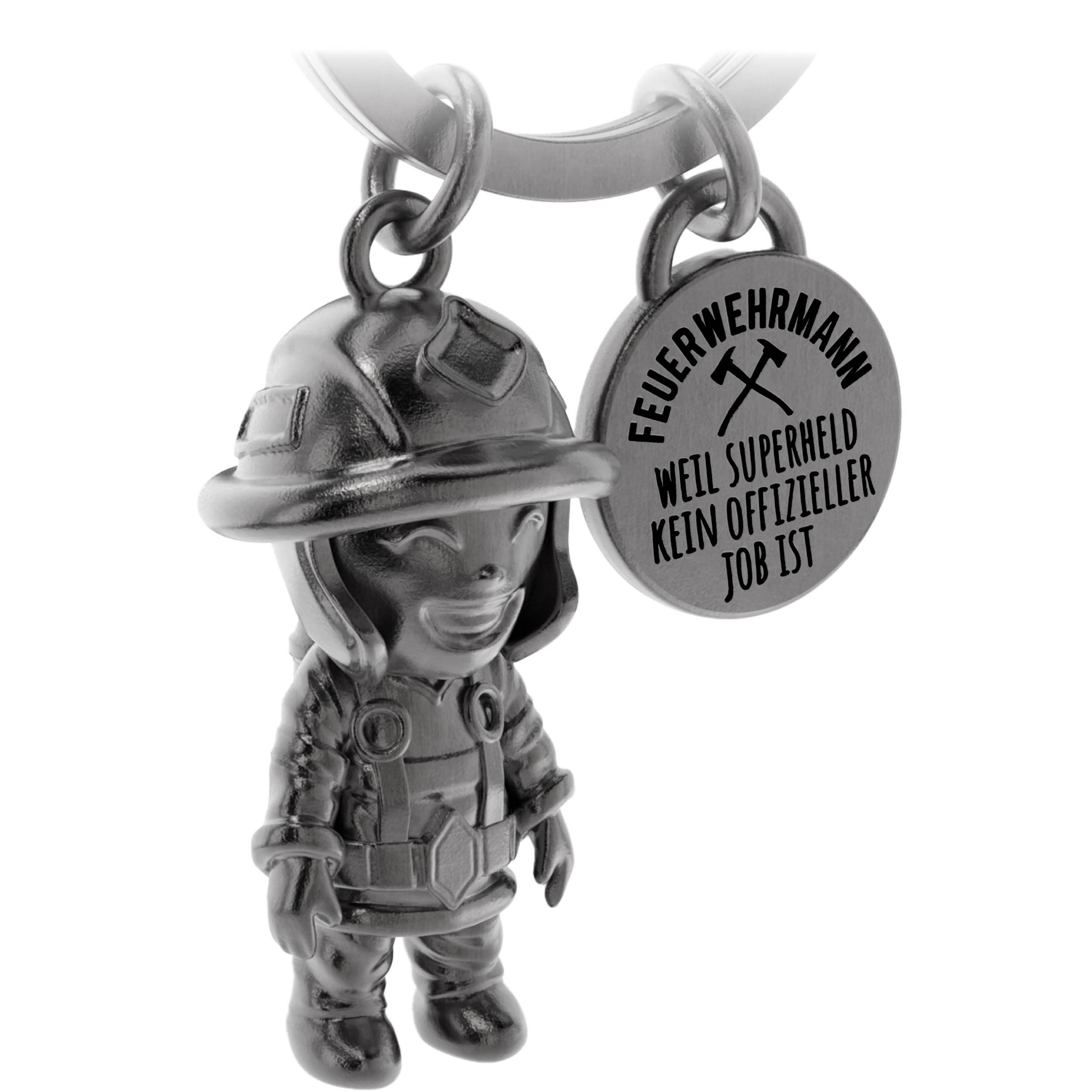 Firefighter Keychain, Fire Gifts For Men, Good Luck Gifts For Firefighters Made Of Metal Classic Edition