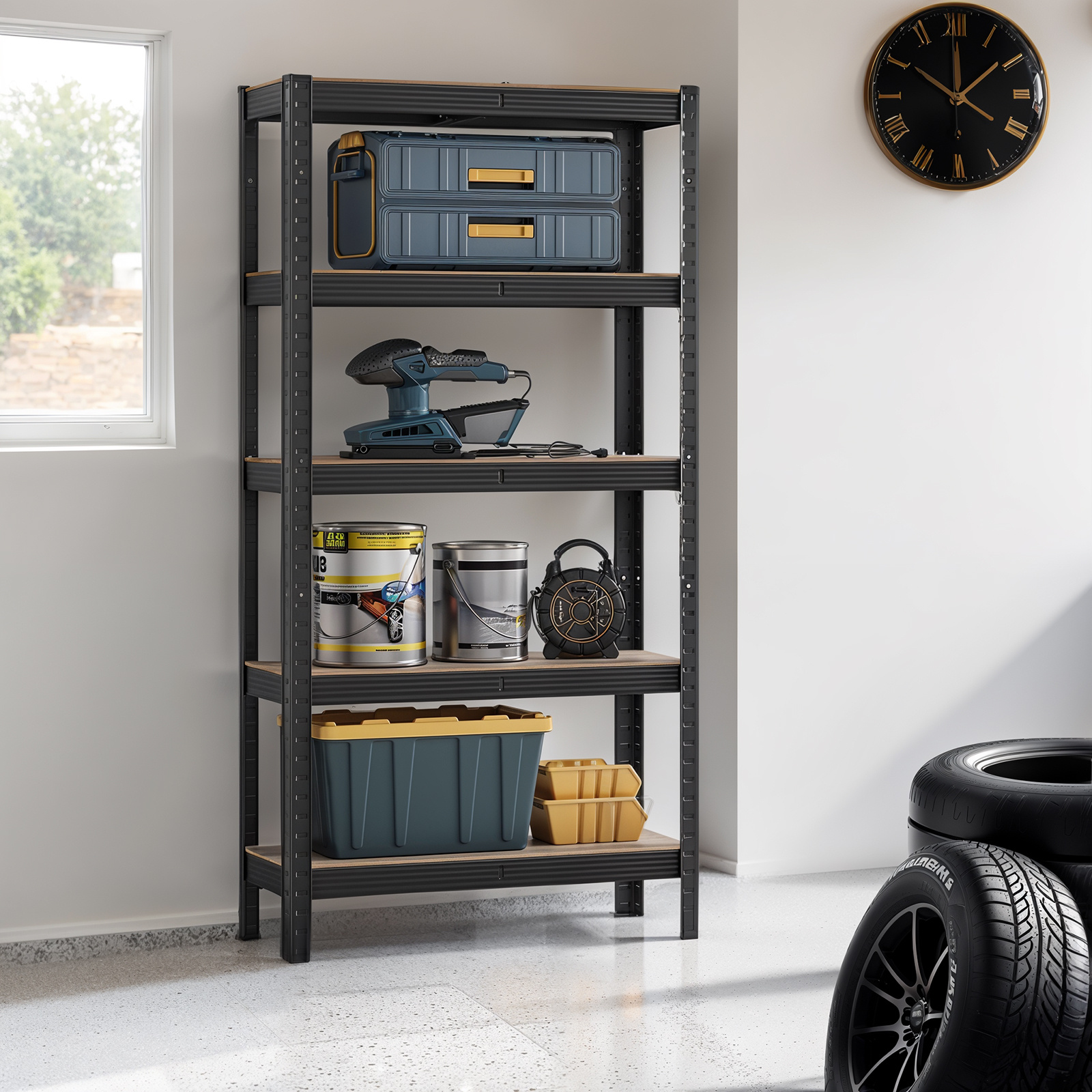 Heavy-duty Shelving Unit, Storage Rack, Basement Shelf, Supports Up To 650 Kg, 5 Adjustable Shelves, Metal Construction