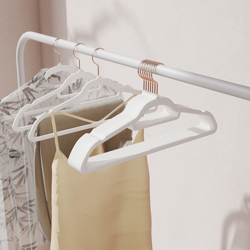 Velvet Clothes Hangers, 30-pack, Non-slip, Small Tie Bar, Hook, Space-, 43.5 Cm