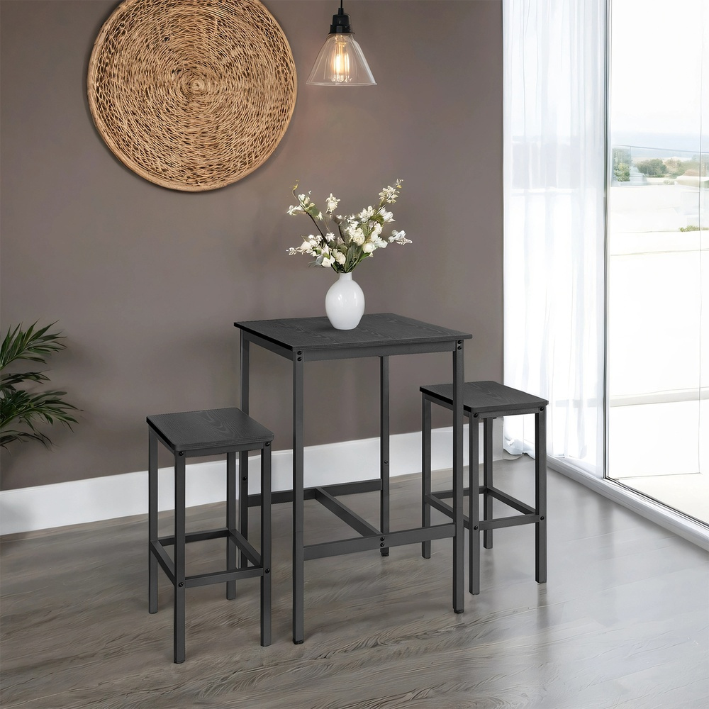 Dining Table With 2 Chairs, Bar Table With Bar Stools, For Dining Room, Kitchen