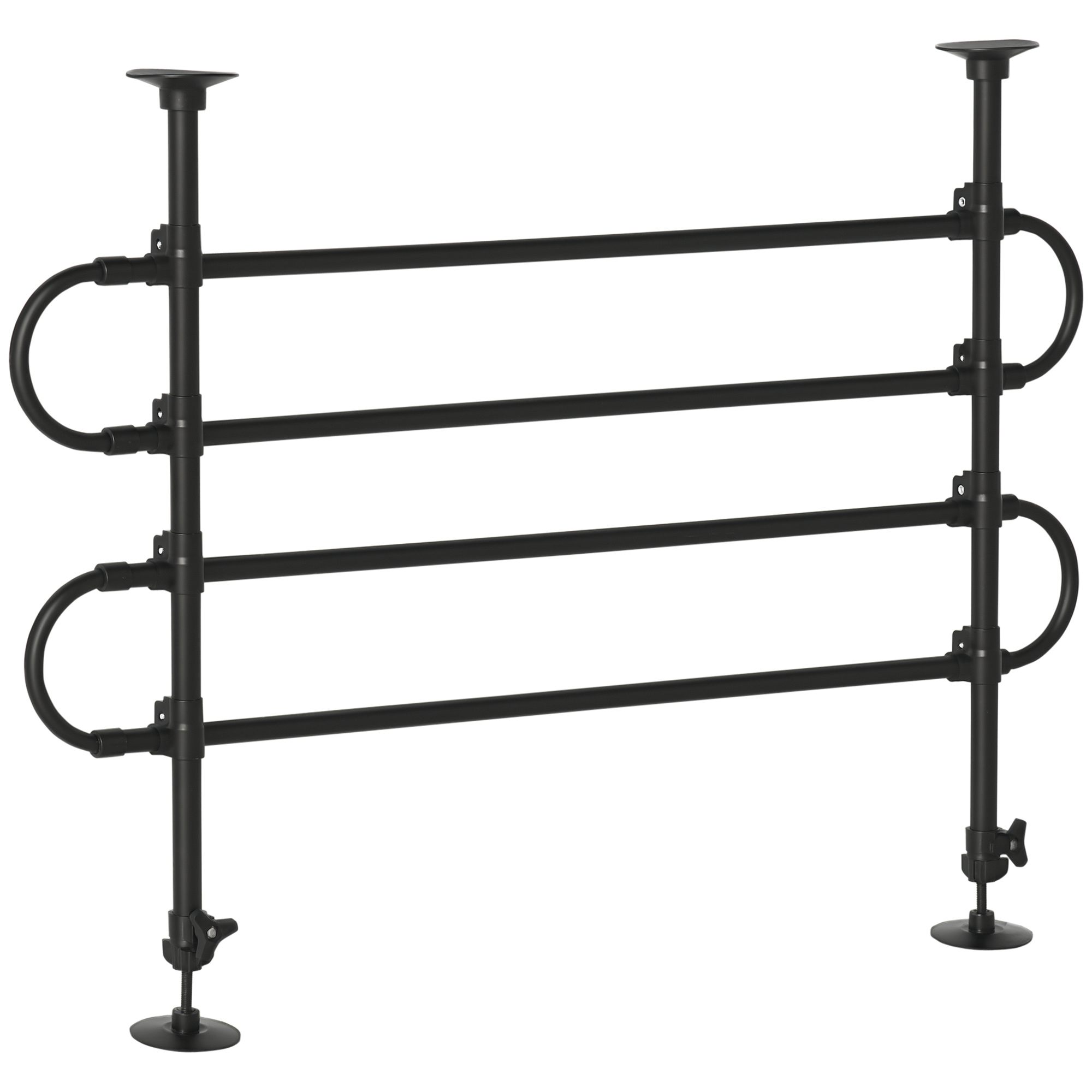 Pawhut Universal Dog Gate, Expandable Pet Safety Barrier, Adjustable Width: 87-135 Cm, Height: 60-105 Cm, Universal Use, Black Steel