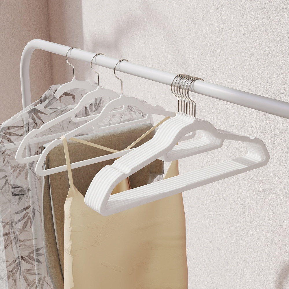 Velvet Clothes Hangers, 20-pack, Non-slip, Small Tie Bar, Hook, Space-, 43.5 Cm