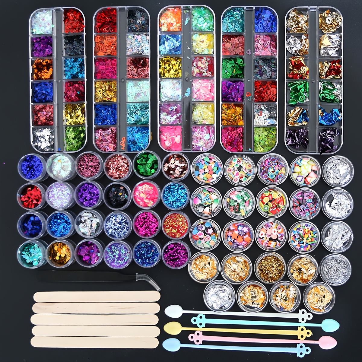TEMU Resin Decoration Accessories Kit, Resin Accessories Jewelry Making Fillers Supplies, Letter Shape Glitter Sequins Resin Jewelry Casting Molds,