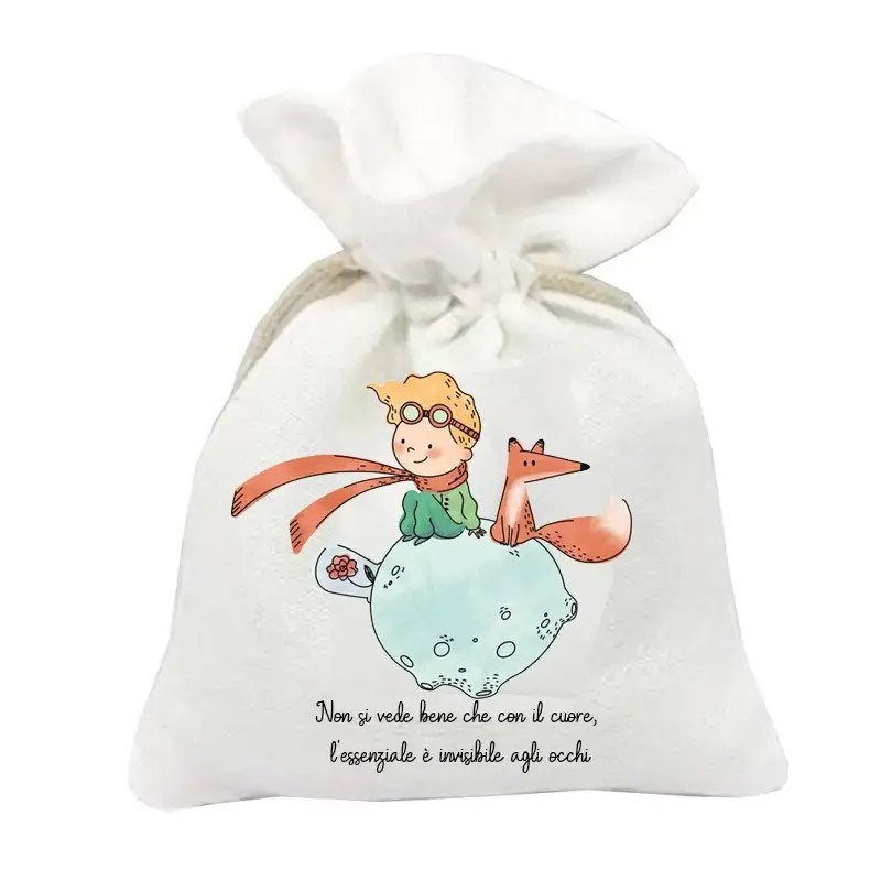TEMU 10 Sacchetti porta confetti Piccolo Principe new personalizzabili misura 10x12 cm circa personalizzabili con il e/o la data dell' idealei per