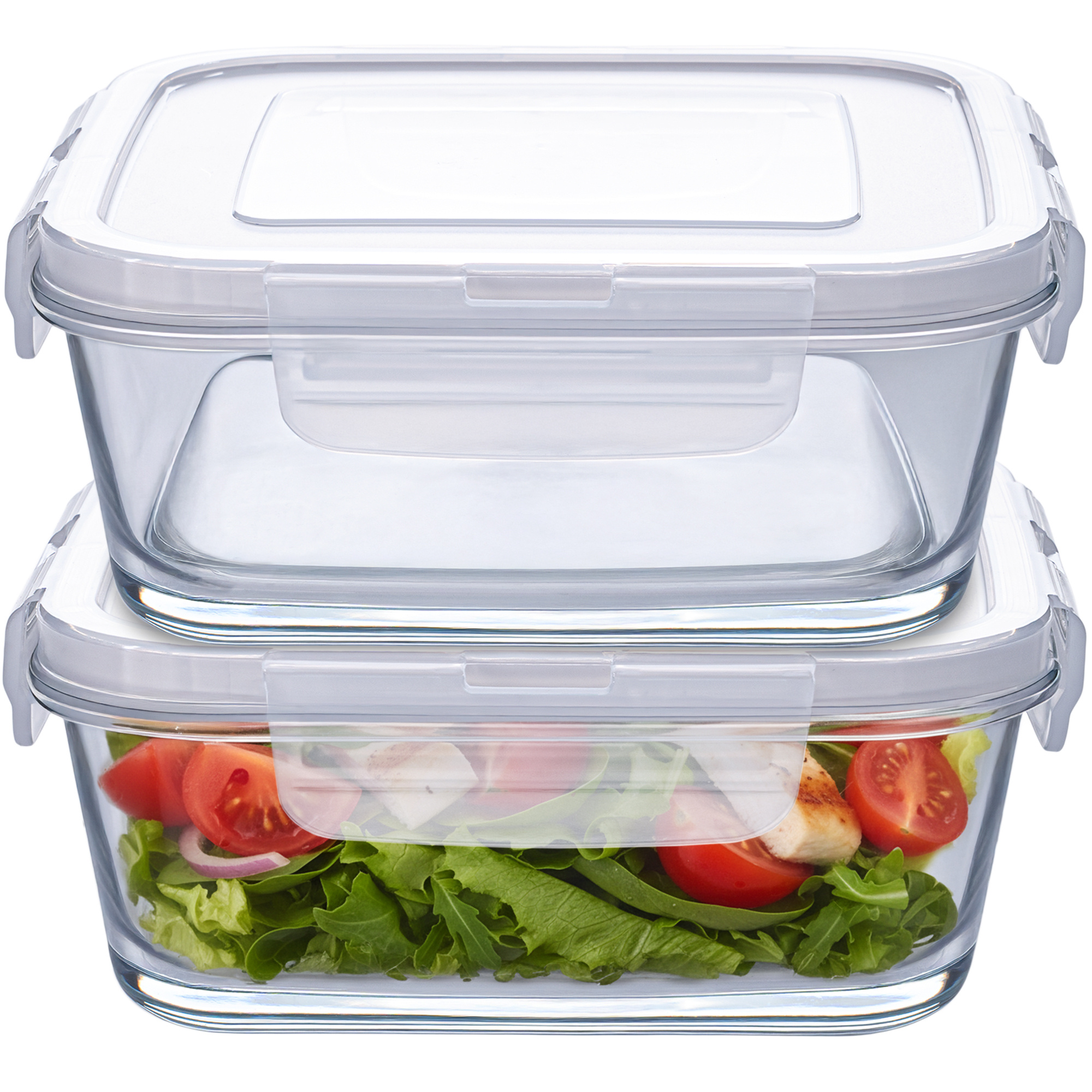 High-quality Freshness Containers - Airtight & Leak-proof, , With Lids For Kitchen & Storage, Dishwasher Safe & Microwave Compatible, In Sets Of 2×300 Ml, 2×600 Ml Or 2×1000 Ml