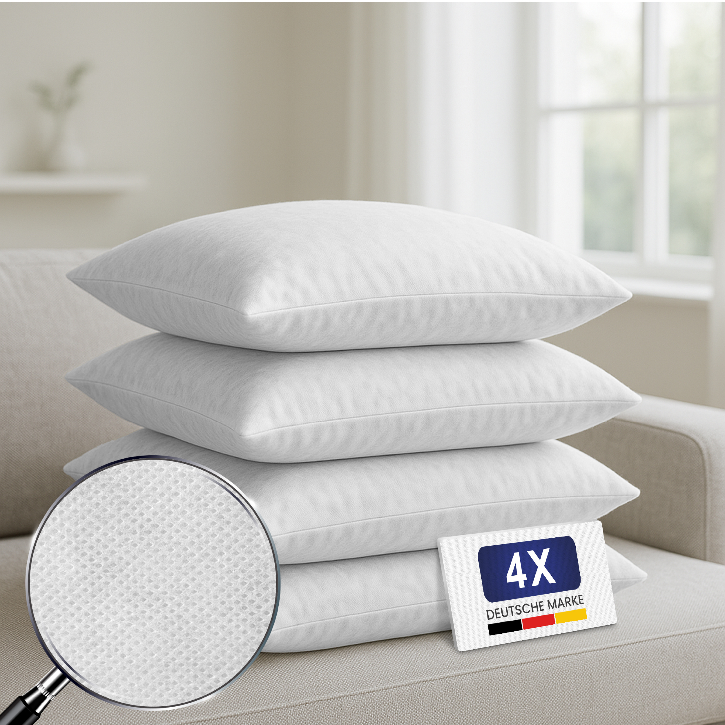 TEMU 4pcs Set – Versatile Fill Pillows For Bed & Sofa Soft Pillows With Long-lasting Polyester Filling – Perfect As Decorative Pillows, Sofa Pillows