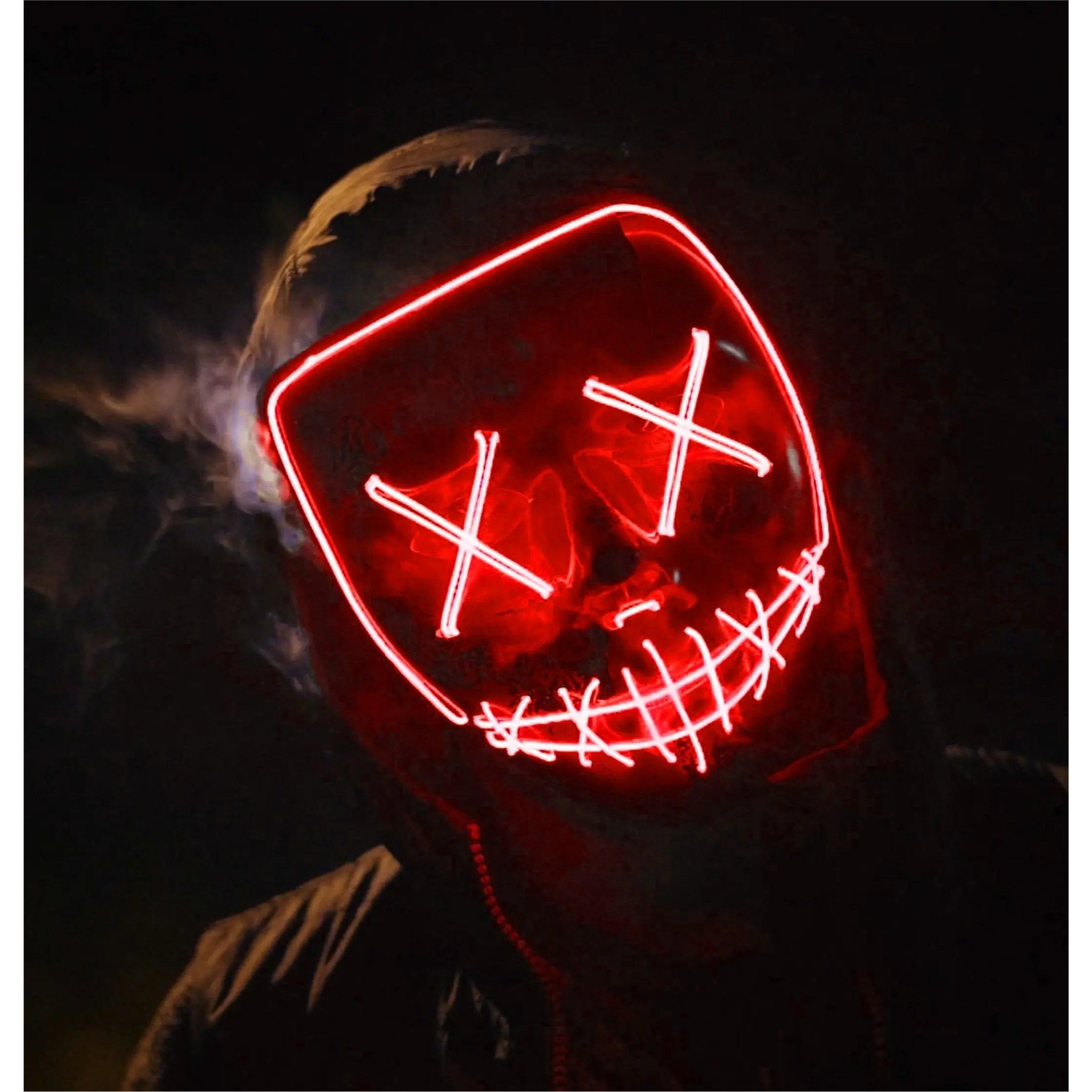 Tk Led Purge Mask Red – Glowing Halloween Costume Mask With Control For Men And Women For Halloween, Mardi Gras, And Carnival ()