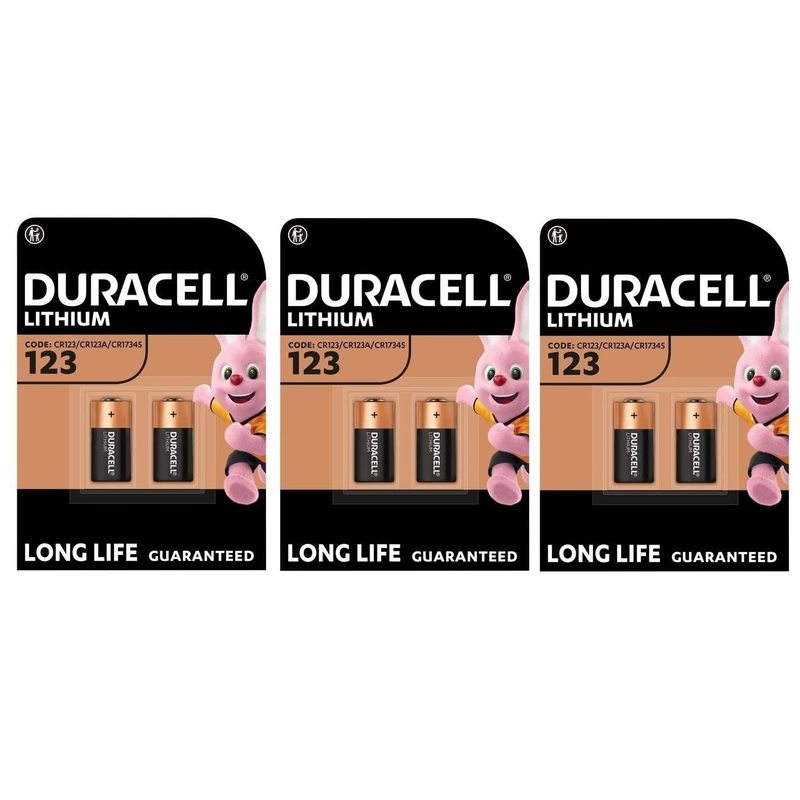 TEMU 6 piles Duracell 123 batteries au lithium (3 ampoules de 2 batteries) 6 piles