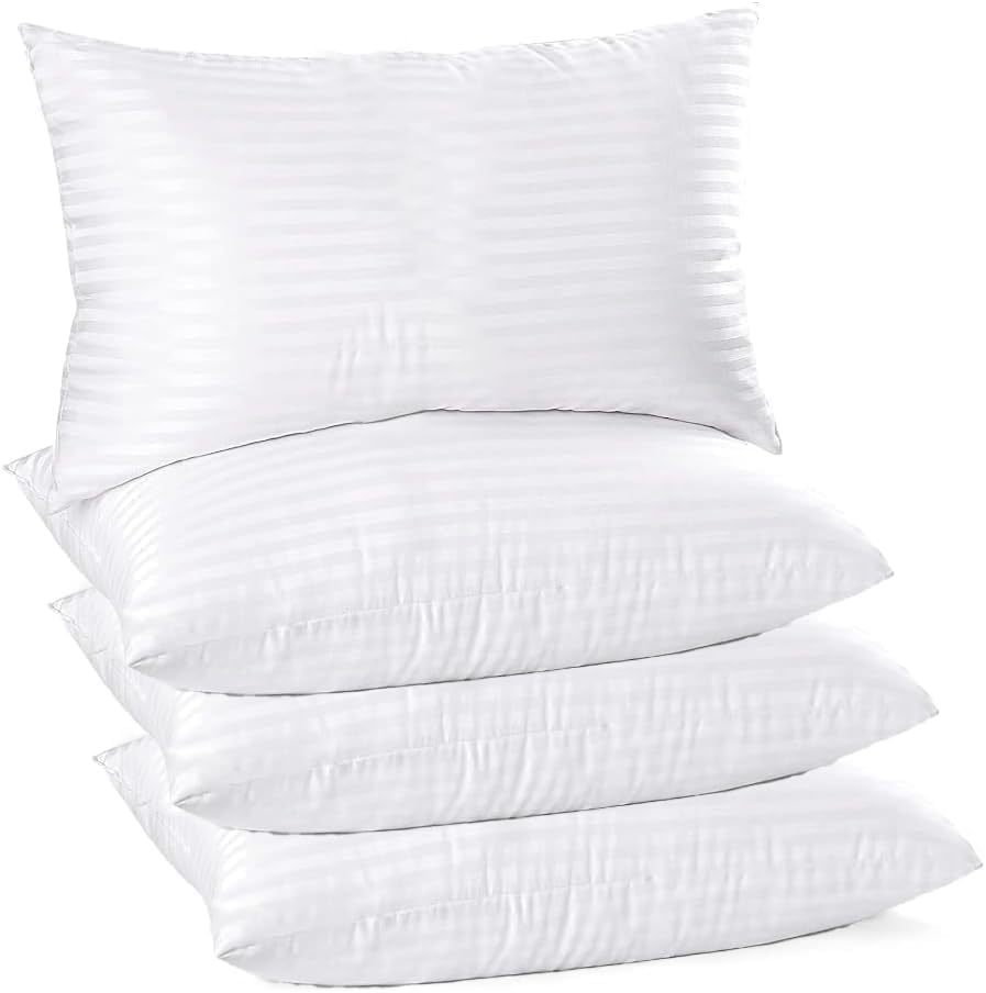ELAFY 2 BHS Stripe Pillows – Luxury Soft & Smooth Bed Pillows | Breathable, Lightweight & Durable | Wrinkle Resistant, Easy Care & Elegant Stripe Finish | Perfect for Home, Guest Room & Hotel Bedding