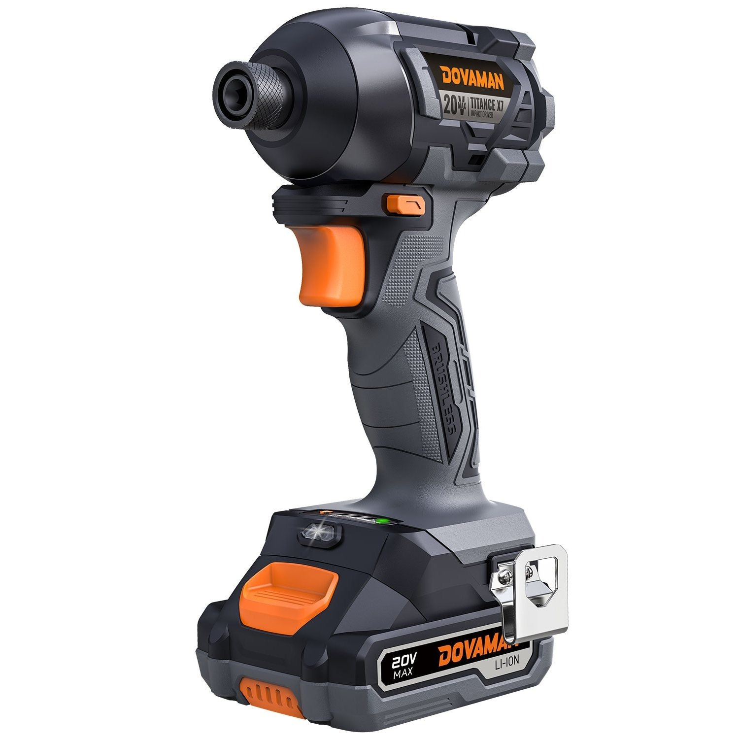 Image of Dovaman Powerful 20v Cordless Impact Driver – 1/4" Hex, 200nm Max Torque, Brushless Motor, Includes Battery & Charger, Ideal For Tough Repairs & Heavy-duty Jobs