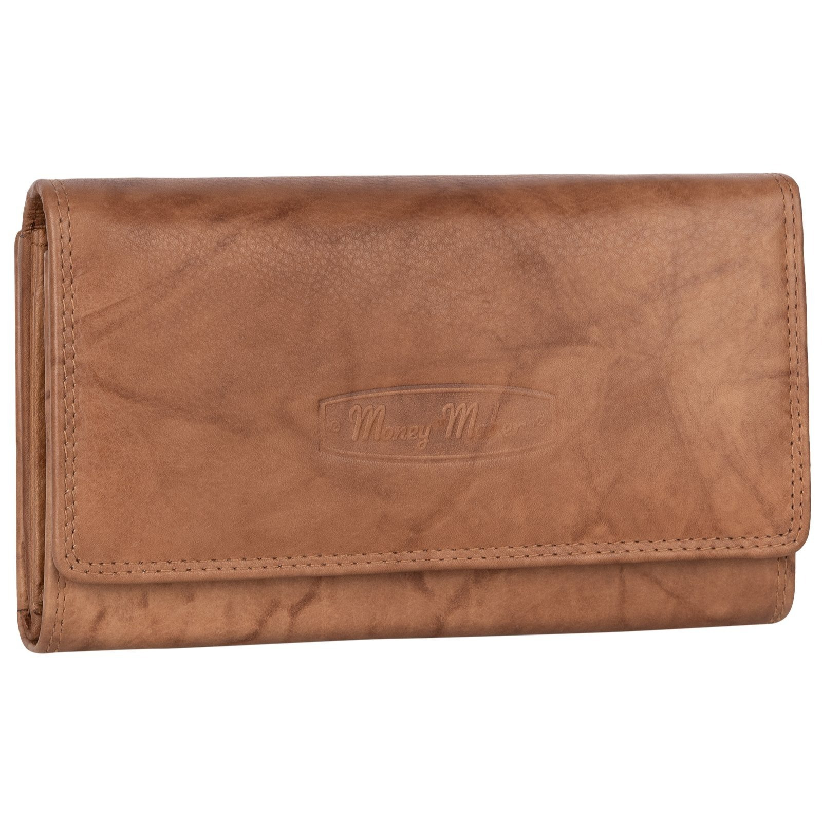 Image of Women's Rfid Blocking Wallet, Long Format Genuine Leather Purse With 14 Card Slots, Tan, Dimensions: . 17 Cm X 9.5 Cm X 4 Cm (w X H X D)