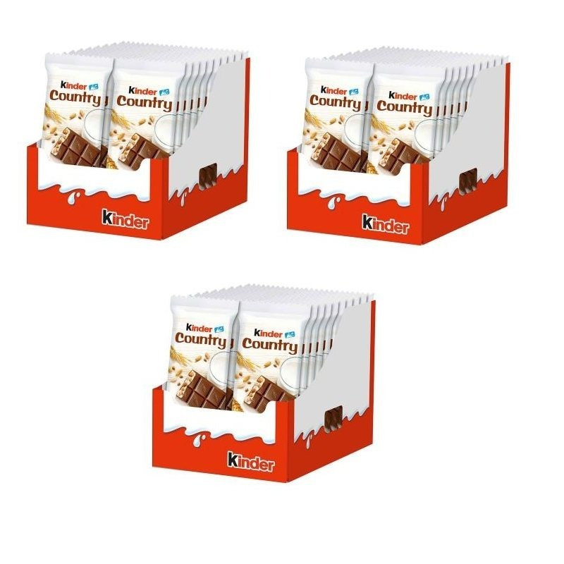 Image of 60 Bars Ferrero Kinder Country 23.5g Chocolate Bars Bulk Pack (3 Boxes Of 20 Pieces Each)