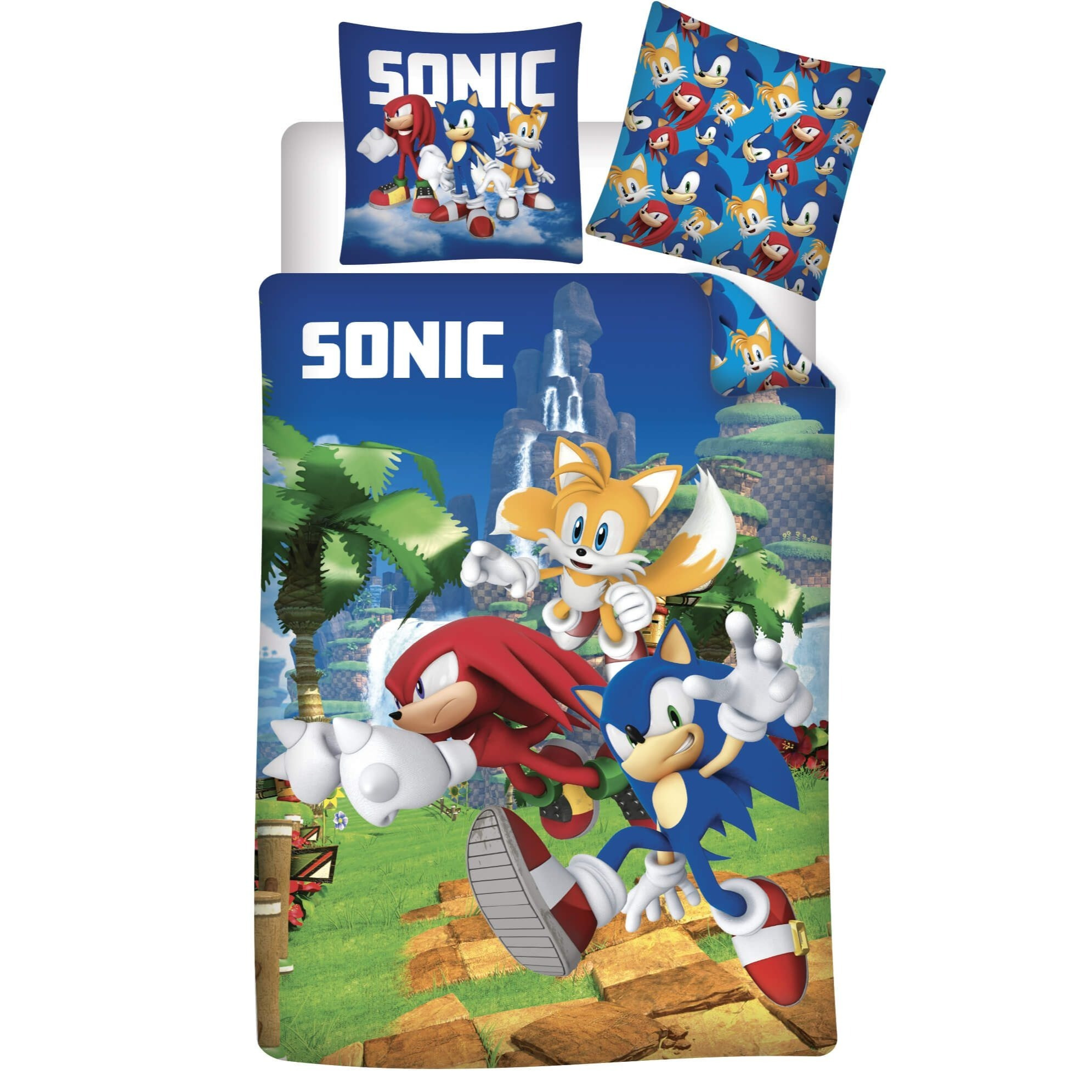 The Hedgehog Reversible Duvet Set Bed Sheet 135x200 Pillowcase 80x80 100%children's Bedding Knuckles Tails