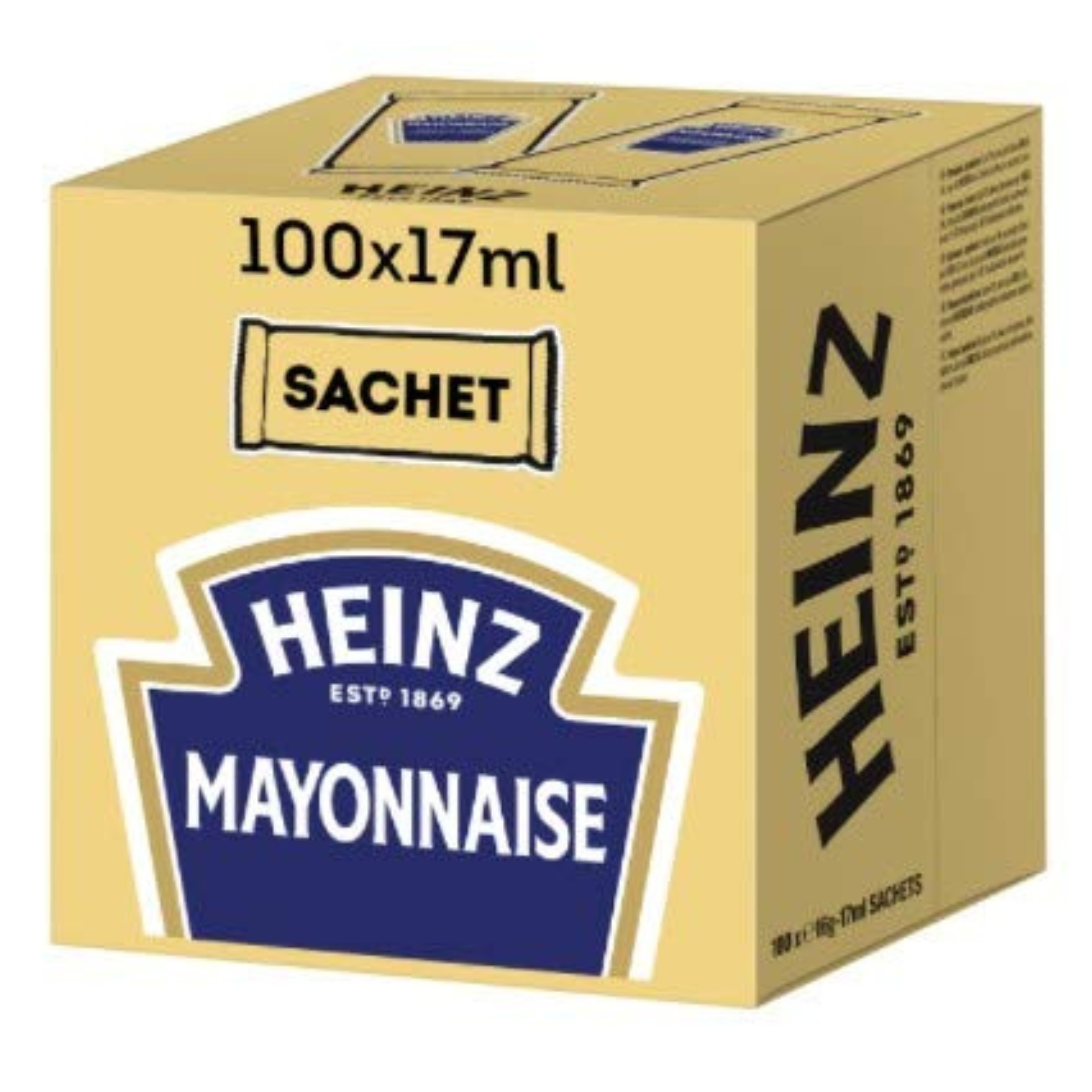 TEMU Heinz Mayonnaise Portionsbeutel – 100 x 17 ml, cremig portioniert, ideal für Gastronomie und unterwegs