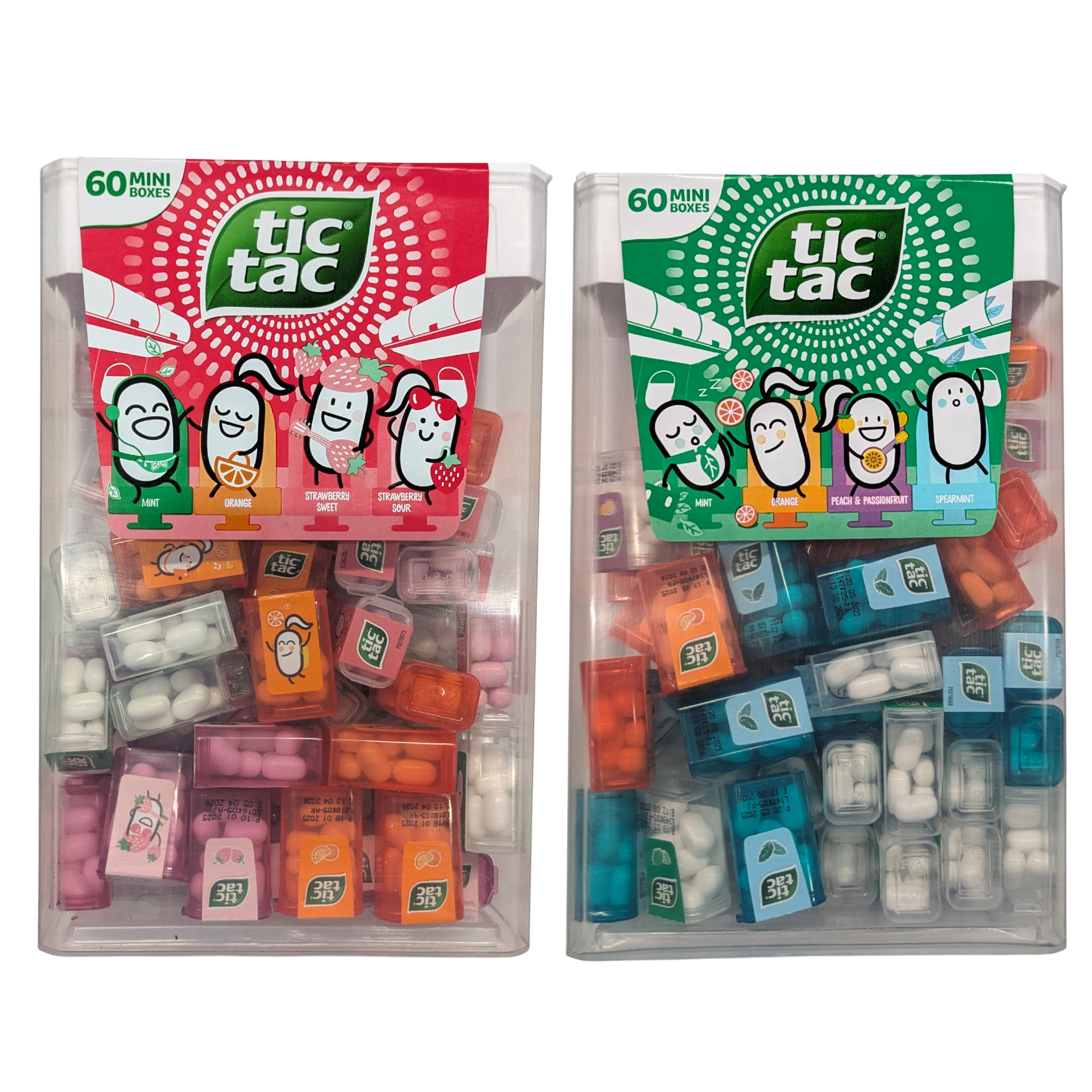 Tic Tac 2-pack Mini Mix, 60 Count Each, Strawberry And Mix For Kids And Office, 2x228g
