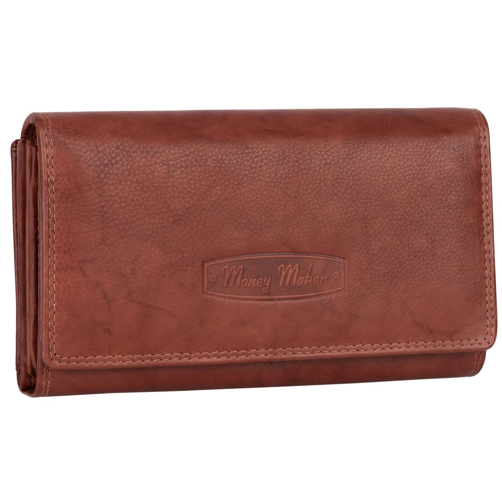Image of Ladies' Wallet, Rfid Wallet, Long Format, Real Leather Wallet, 14 Card Slots, Brown, Dimensions: . 17 Cm X 9.5 Cm X 4 Cm (w X H X D)