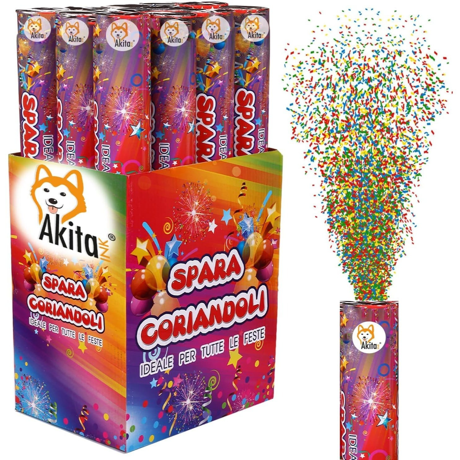 TEMU Akitaink - 4 Colorful Confetti Tube , 60 Cm Compressed Air: Magical Effect For Parties, Weddings, Special Occasions, Graduations, Baby Showers,