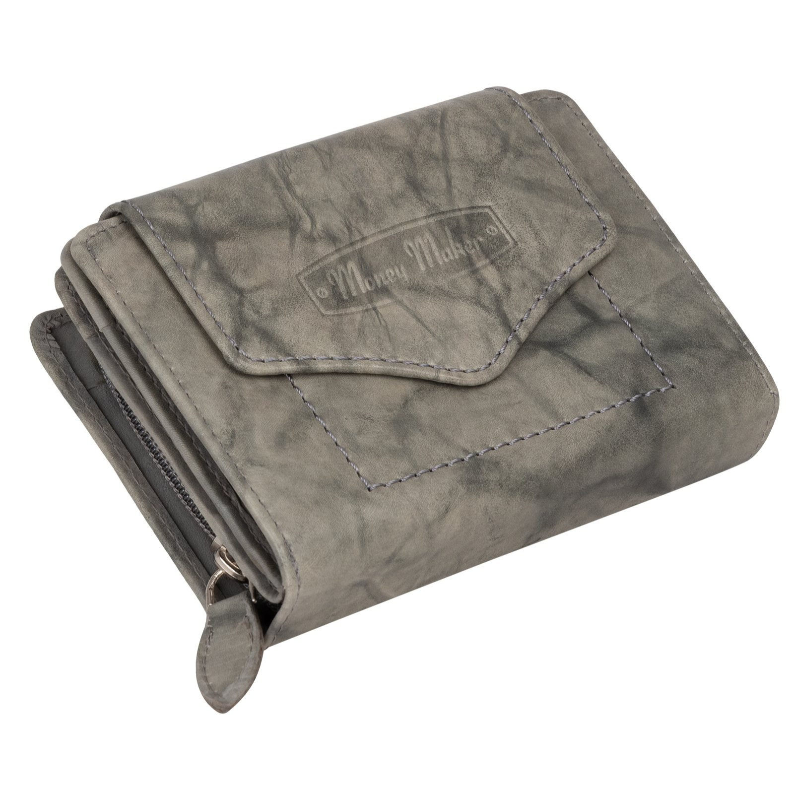 Women's Wallet Rfid Wallet Long Format Women's Purse Real Leather Gray