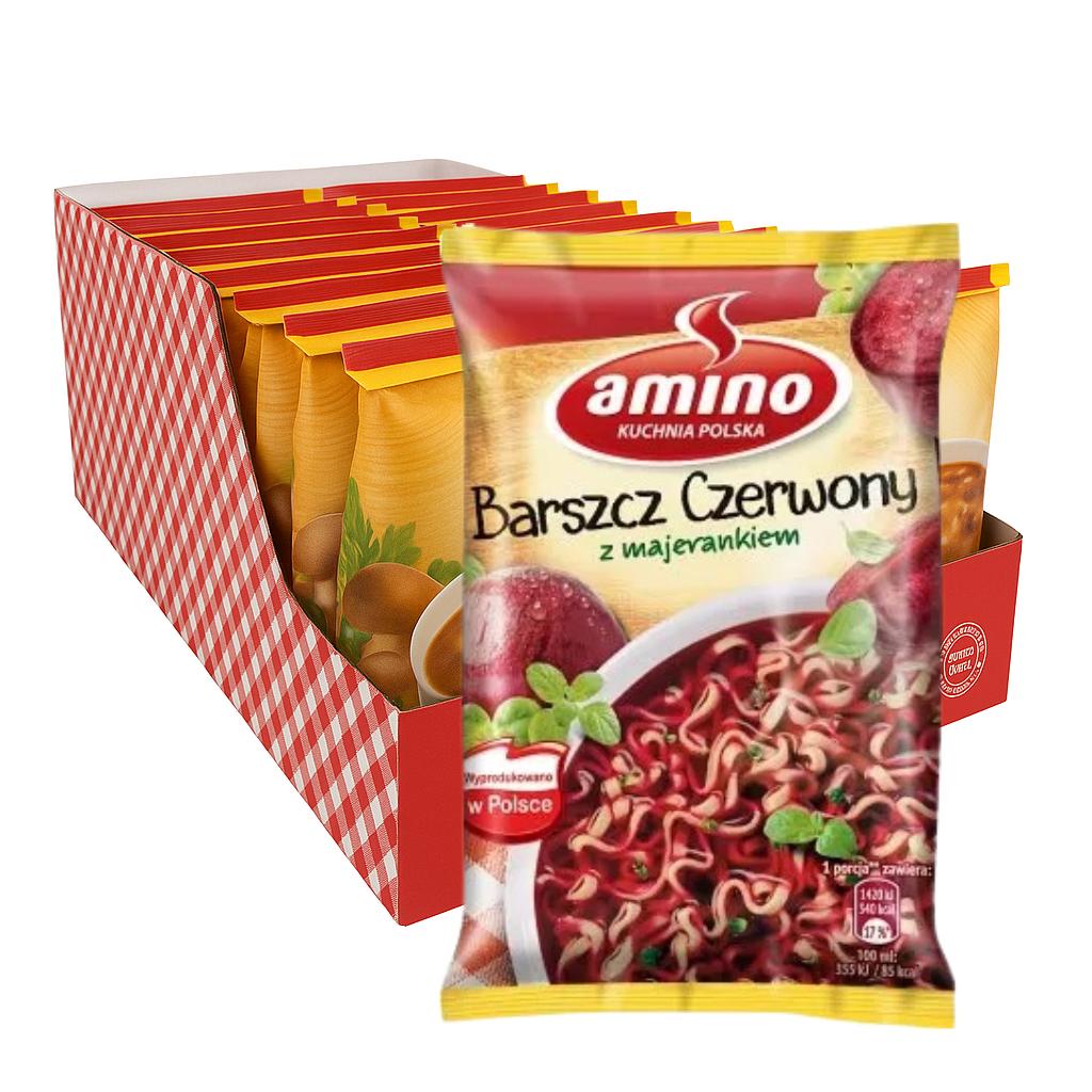 Amino Barszcz Polish Beetroot Soup Instant Noodle Soup 66g X22 Pieces Carton