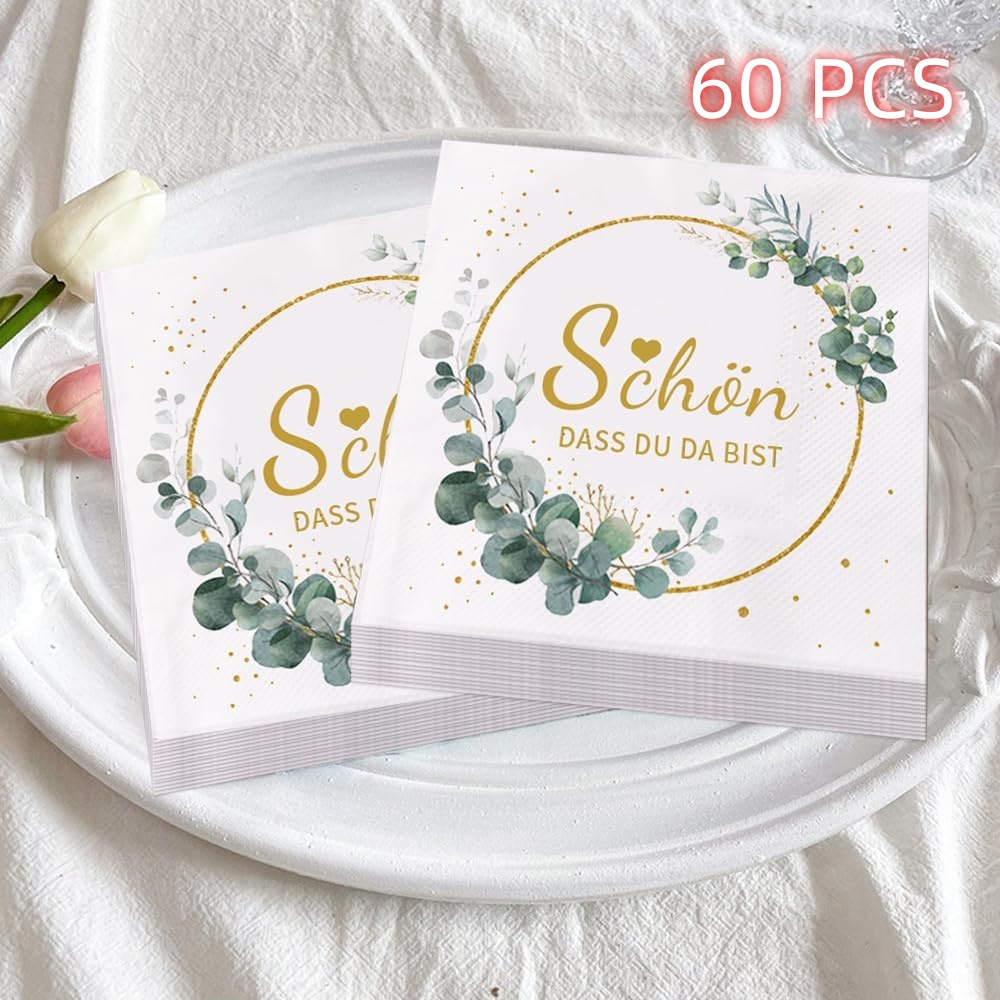 Image of 60pcs Of Beautiful Napkins, That You're , 3-layered Green Leaf Paper Napkins, Green Table Napkin, Table Decoration For Christmas, Birthday, Wedding, Baptism, Communion.