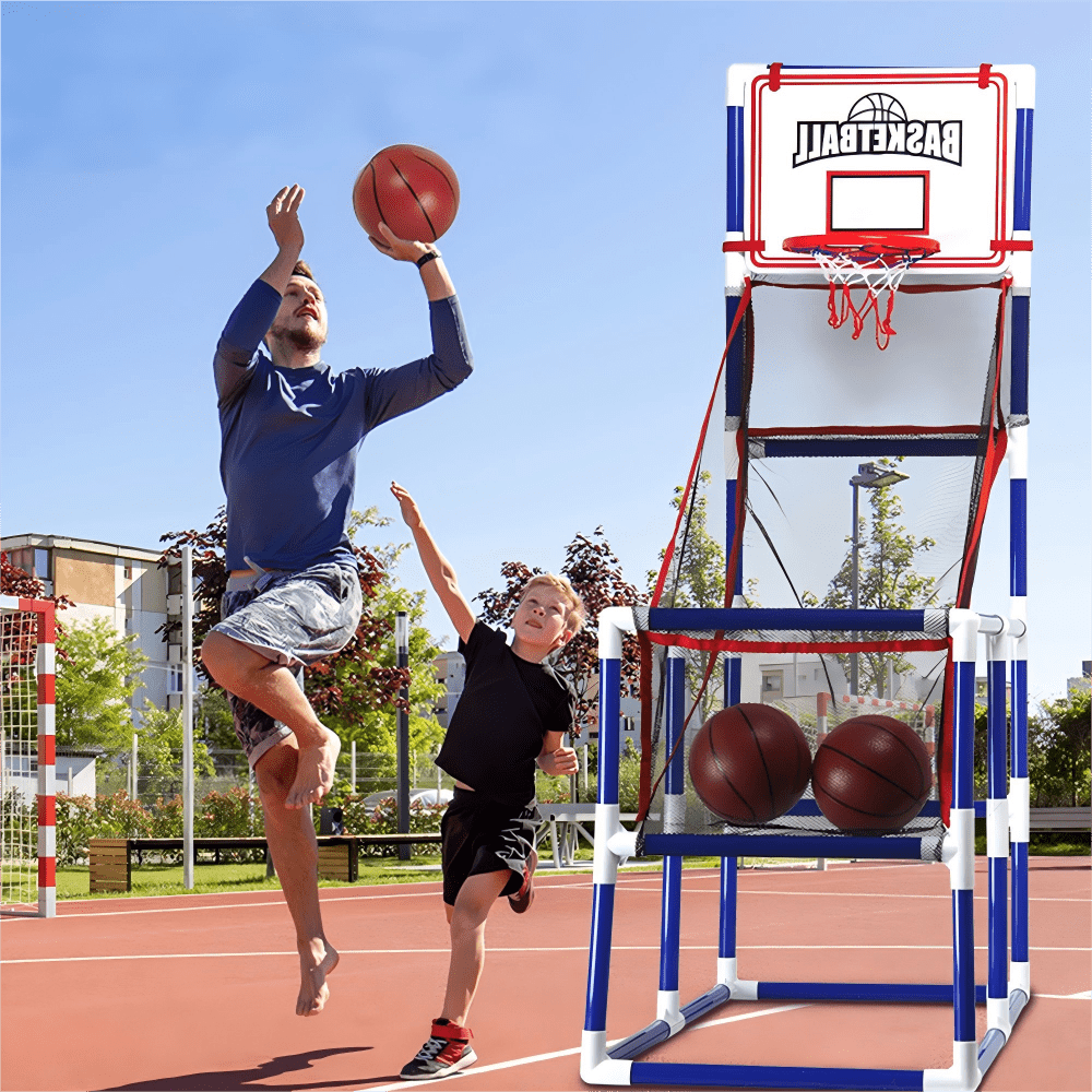 TEMU Portable Indoor/outdoor Basketball Stand, Basketball Game Set,with 2 Balls Air Pump - Indoor Toy Basketball Shooting System -sports For