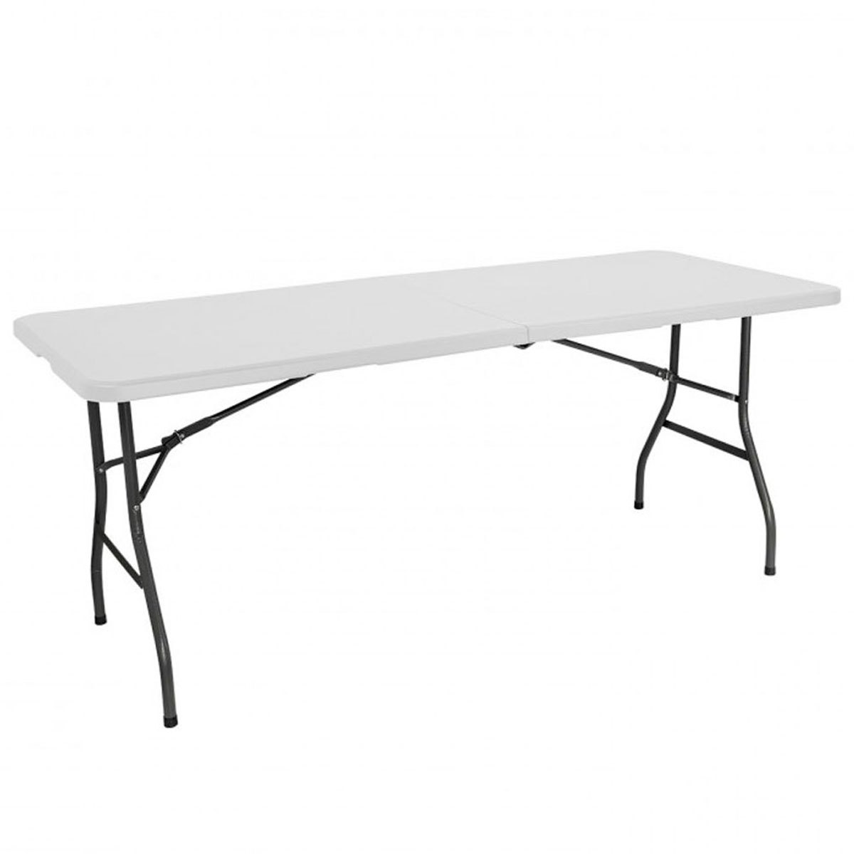 folding table reinforced resin     garden events steel and non slip feet   to 150kg 2 8 people portable multifunctional table resistant steel structure ideal for outdoor camping home meetings and picnics lightweight and easy to transport modern folding table