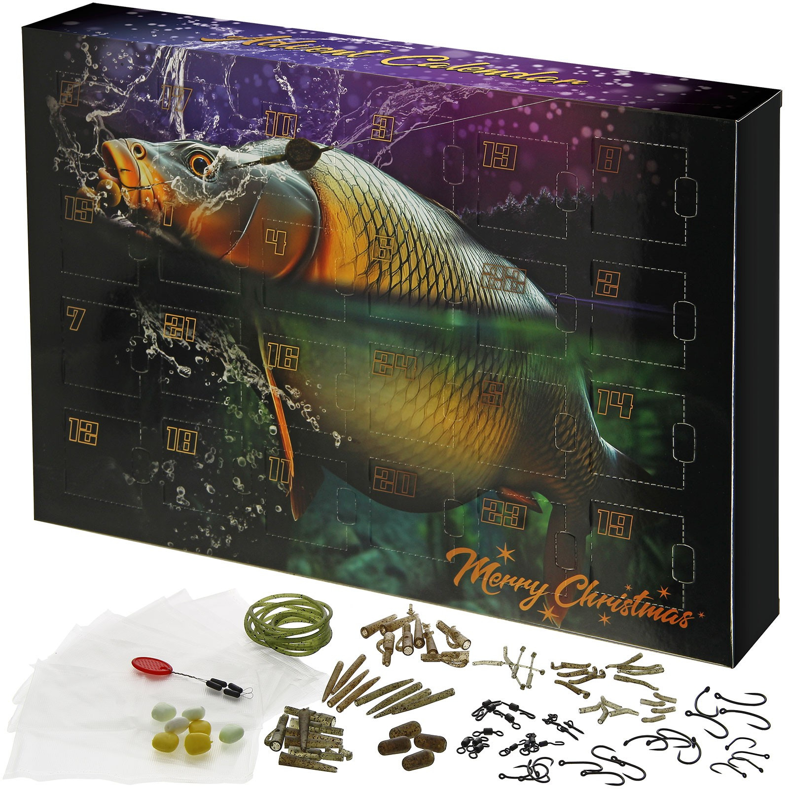 TEMU Carp Fishing Advent Calendar – 104pcs Premium Mixed Terminal Tackle | 24-day Countdown For | Gift For Son, Husband, Or Uncle