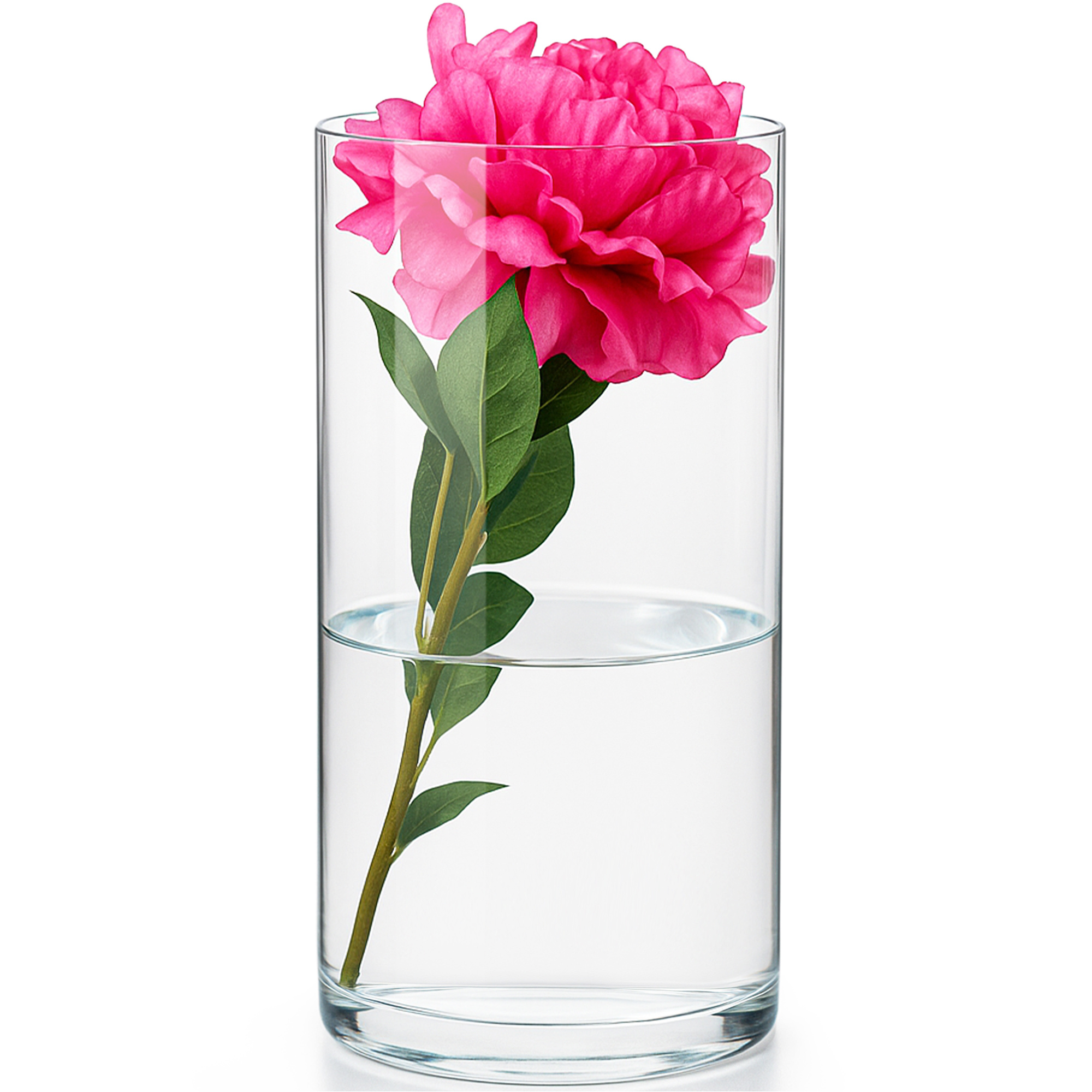 Glass Vase In Cylindrical Shape - Modern Transparent Flower Vase Made Of High-, Versatile & Elegant For Fresh, D. 15.8 X H. Cm 1.35 Kg, Dried & Artificial Flowers.