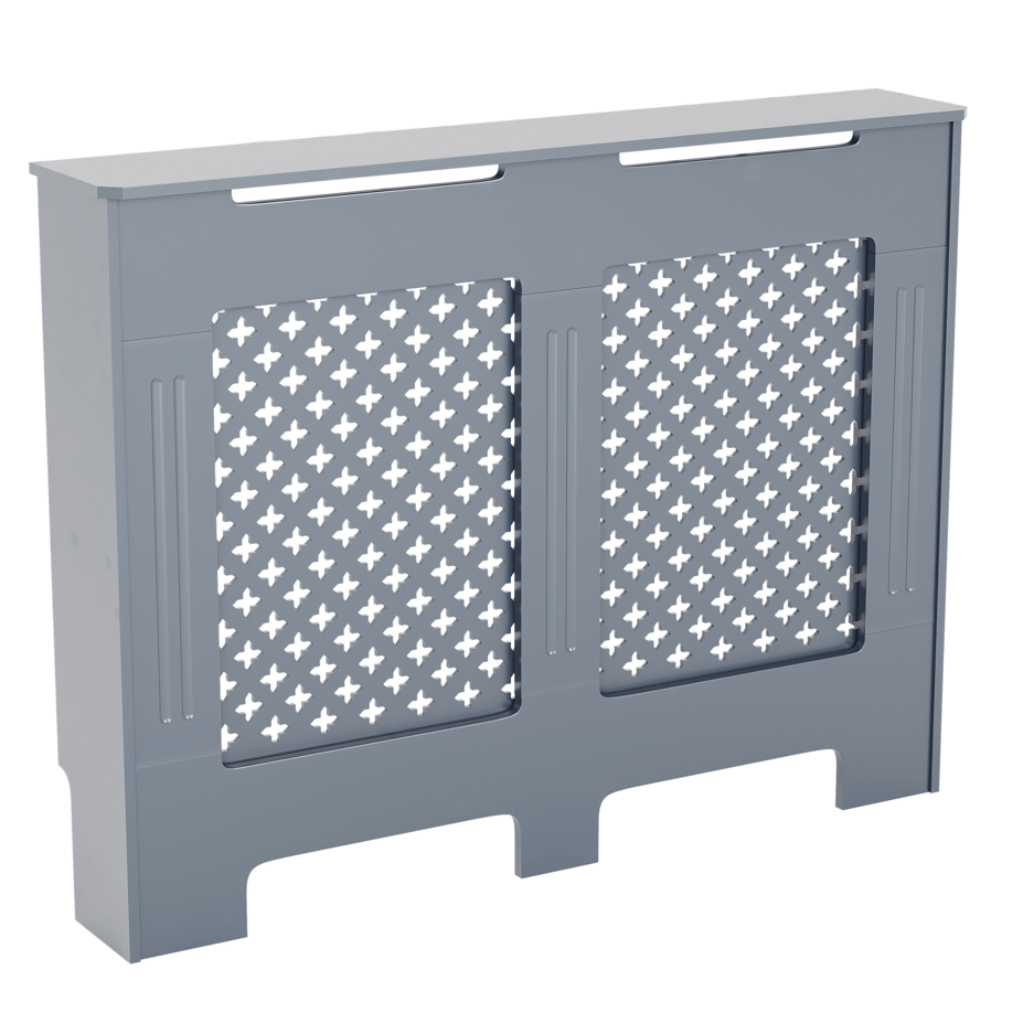 TEMU Vida Designs Oxford Radiator Cover In Dark Grey – Modern Mdf Wooden Cabinet With Slatted Front, For Living Room Or Hallway