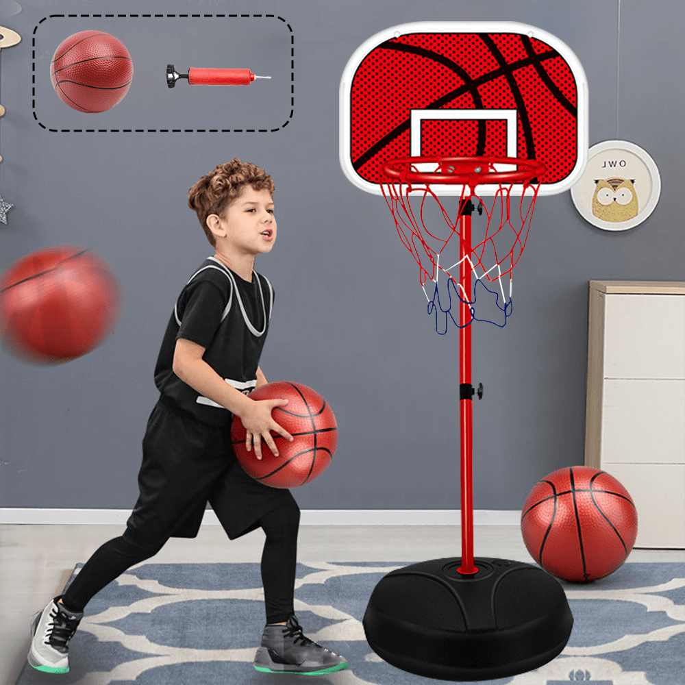 TEMU Basketball Hoop - Basketball Hoop For Student With 1 Basketball + Pump, Adjustable Basketball Stand For Indoor & Outdoor Holiday Gifts For