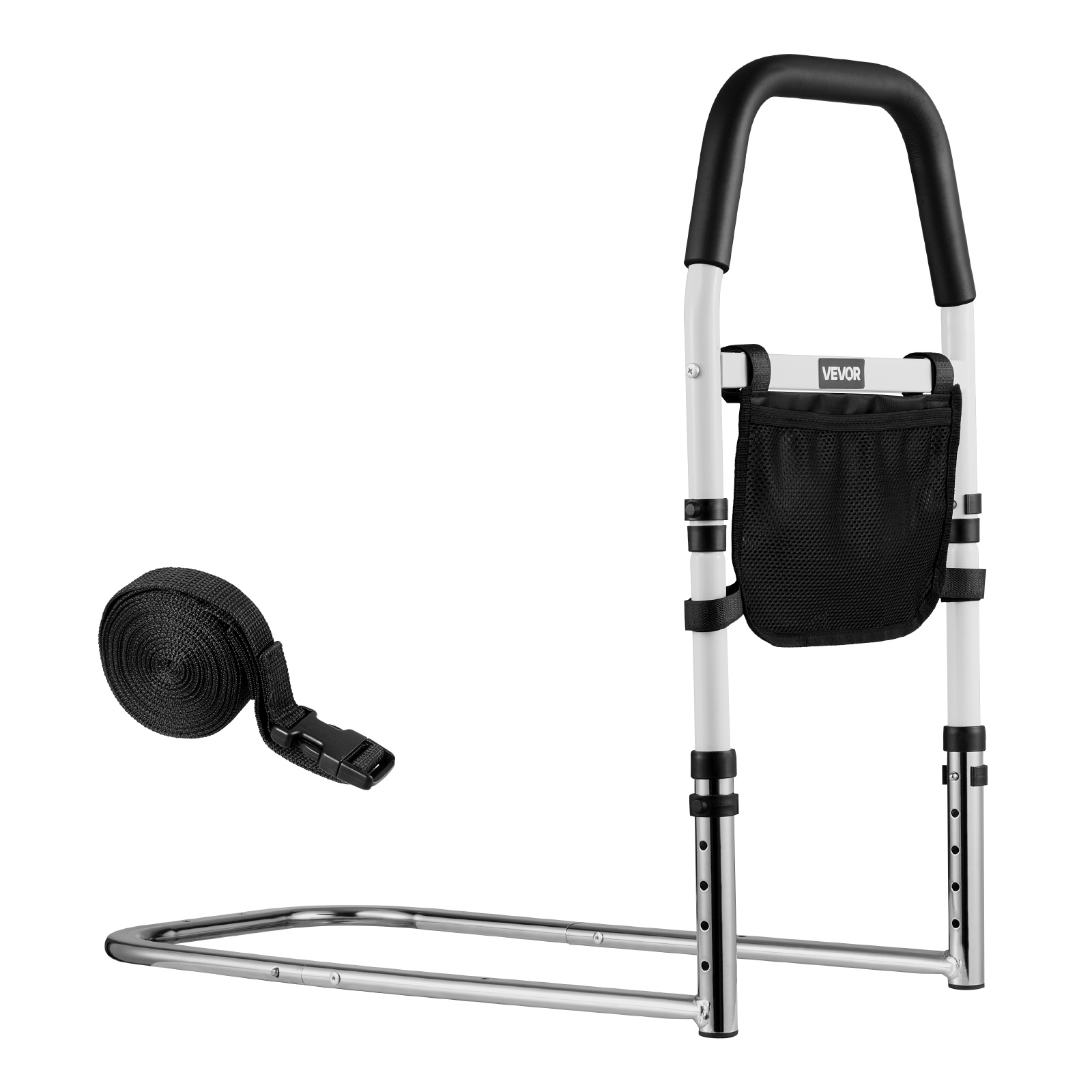 TEMU VEVOR Barra de Cama para Ancianos, Barandillas de Asistencia para Cama con de PU, Bastón de Cama de Tubo Ajustable, Barras de Cama de Acero al
