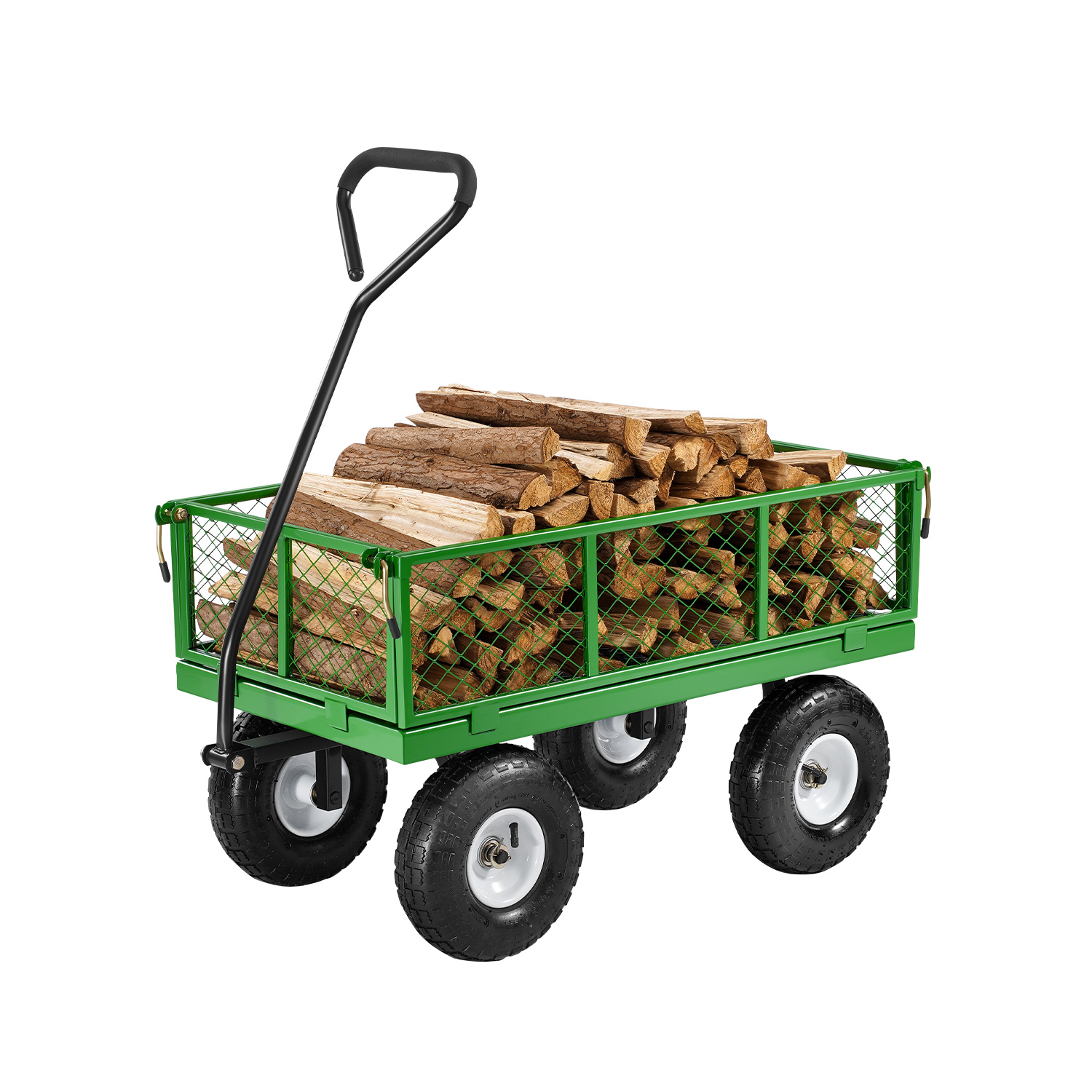 TEMU Chariot de jardin VEVOR 680 lb en acier sur roues, chariot de jardin robuste et , chariots utilitaires de jardin extérieurs en métal avec pneus