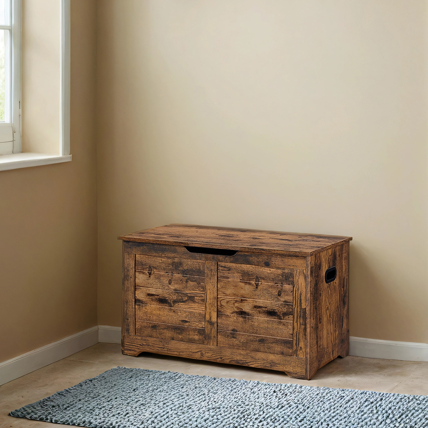 Shoe Bench, Storage Bench With 2 Safety Hinges, Storage Chest, 40 X 80 X 46 Cm, Hallway, Bedroom