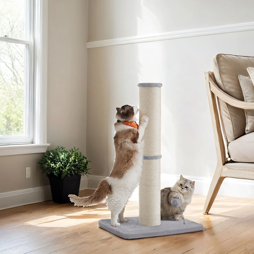 TEMU Cat Scratching Post 50 X 40 X 85 Cm, 13 Cm Thick Trunk, Reinforced Base, Sisal Posts, Plush Ball Toy For Medium And Large Cats To Play And