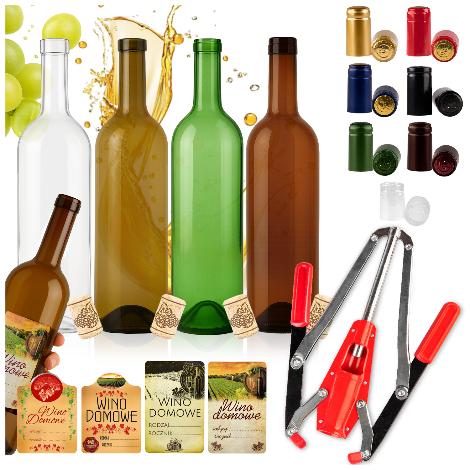 TEMU 30x Wine Bottles 750ml Corkscrew And Label Set For Wine